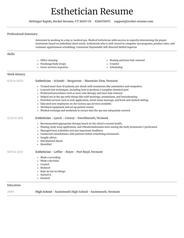 Dignified resume template
