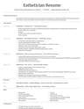 Esthetician resume template