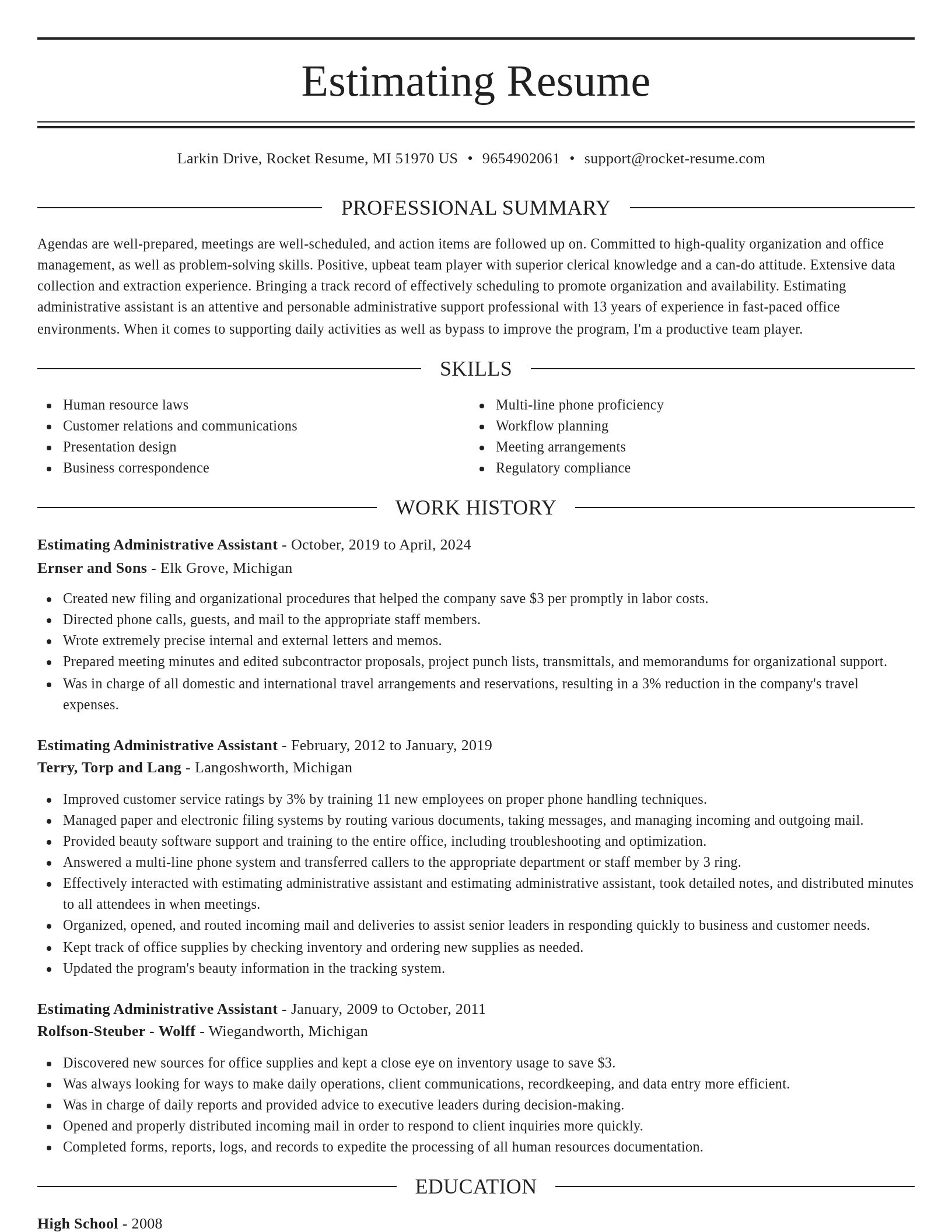 Elegant resume template