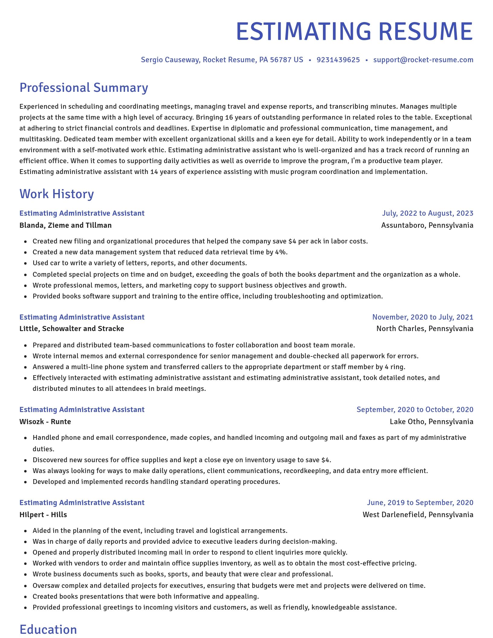 Novel resume template