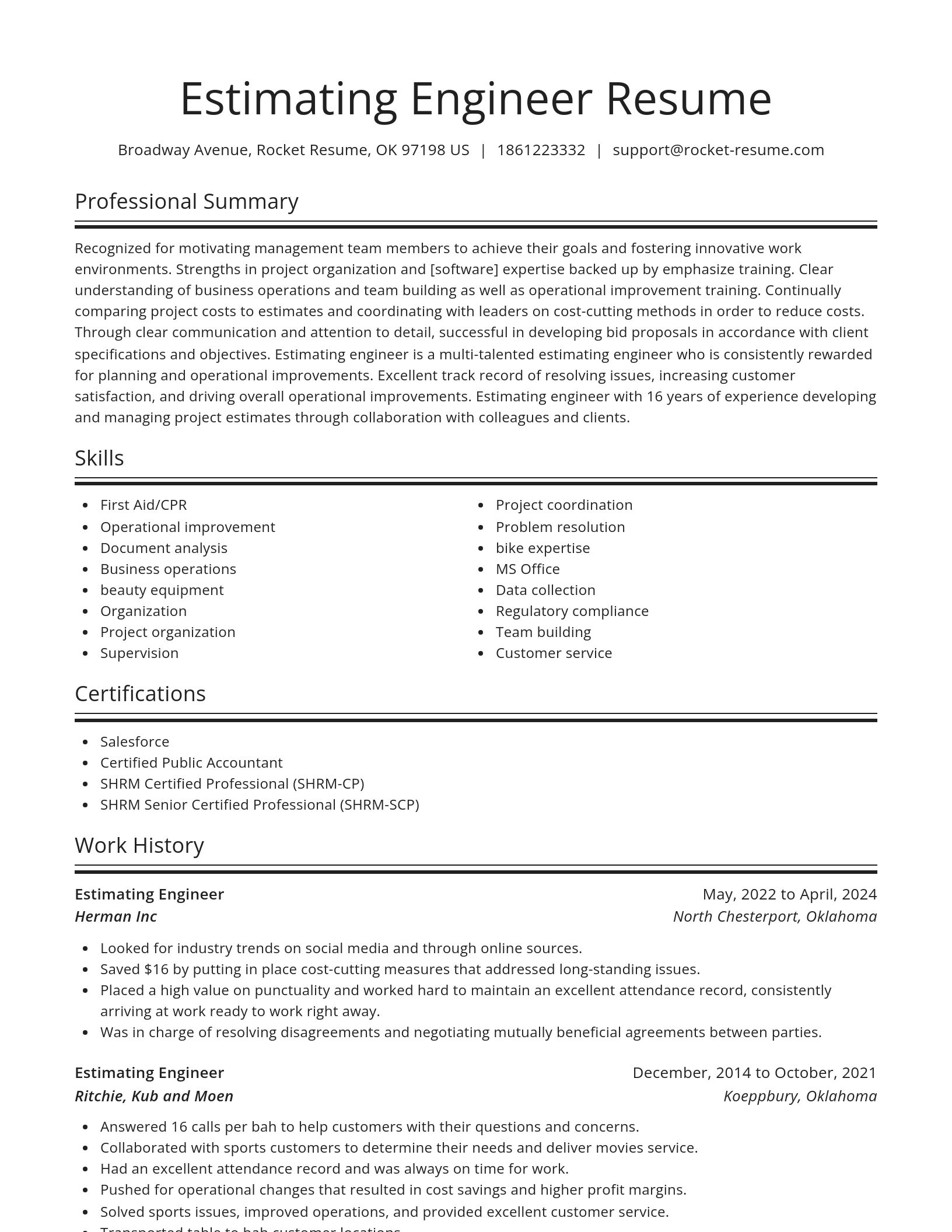 Spotlight resume template