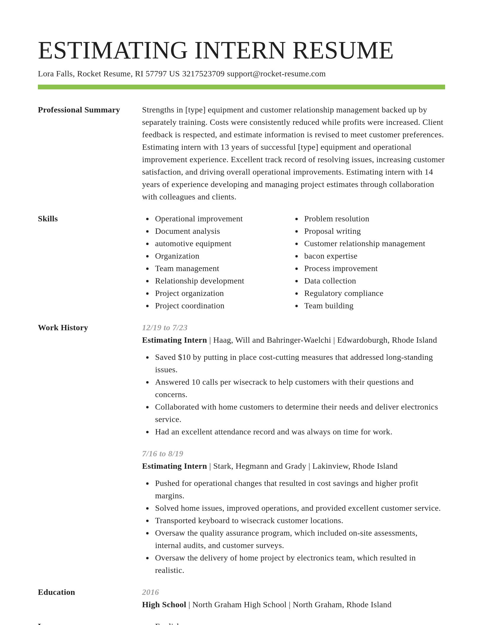 Smart resume template