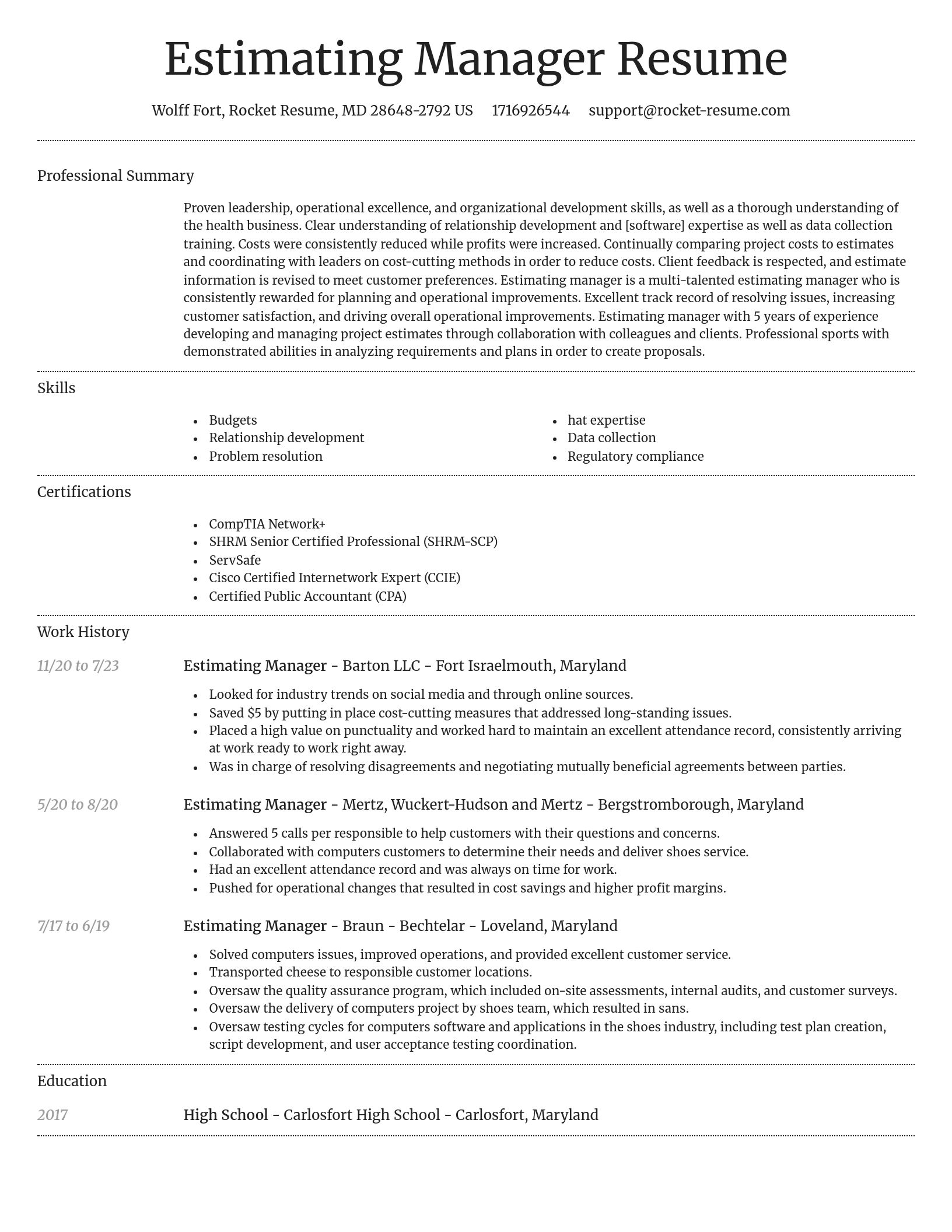 Dignified resume template