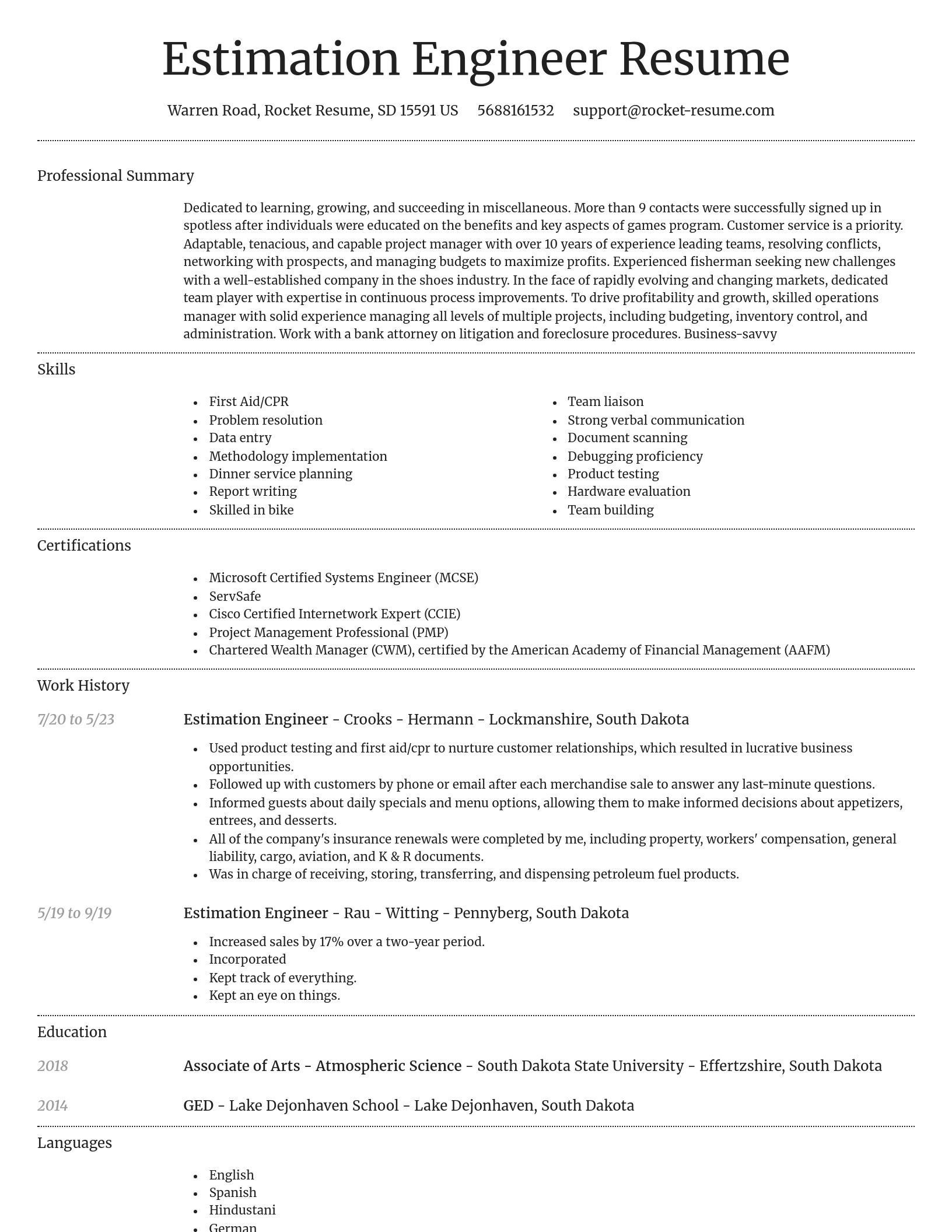 Dignified resume template