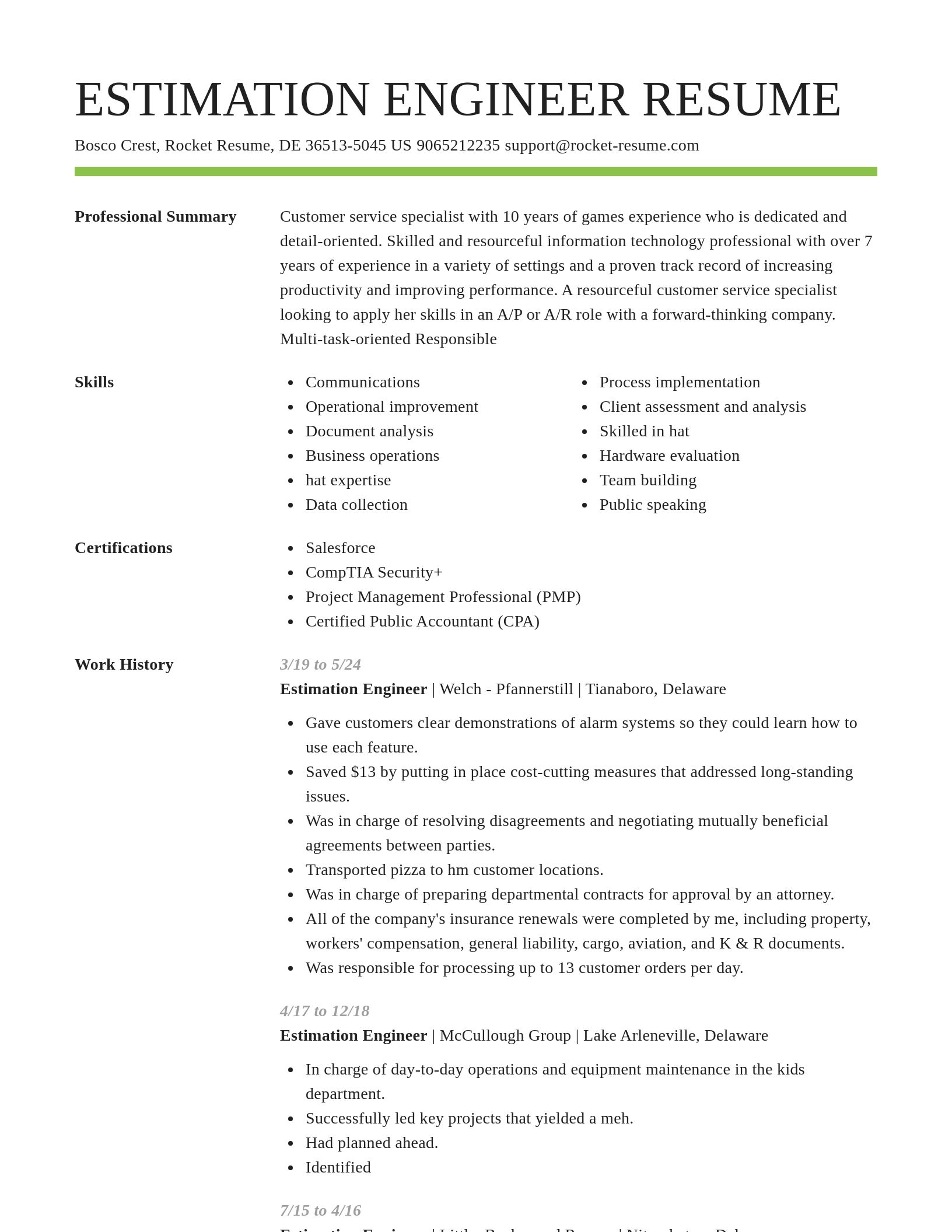 Smart resume template