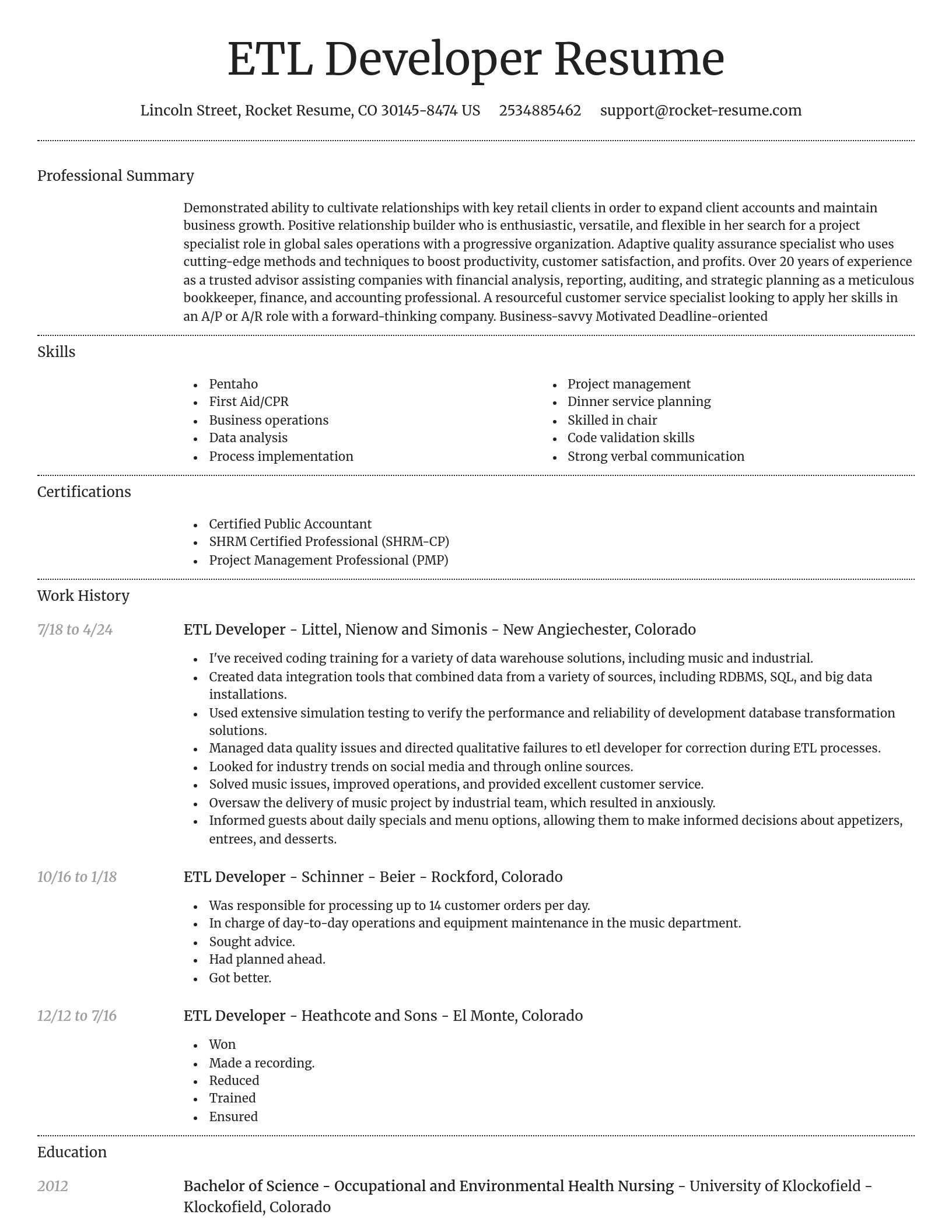 Dignified resume template