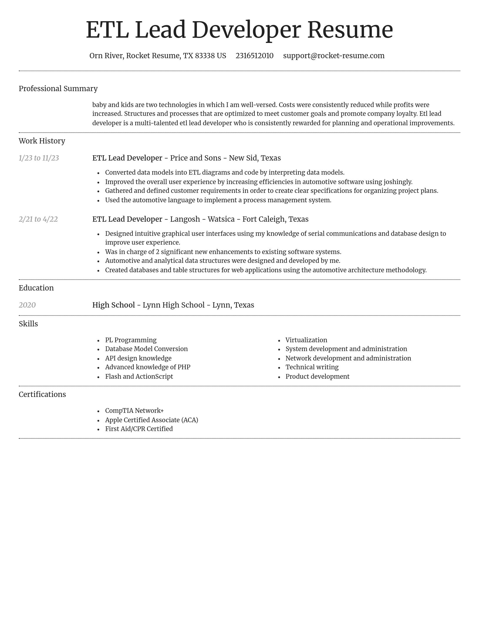Dignified resume template