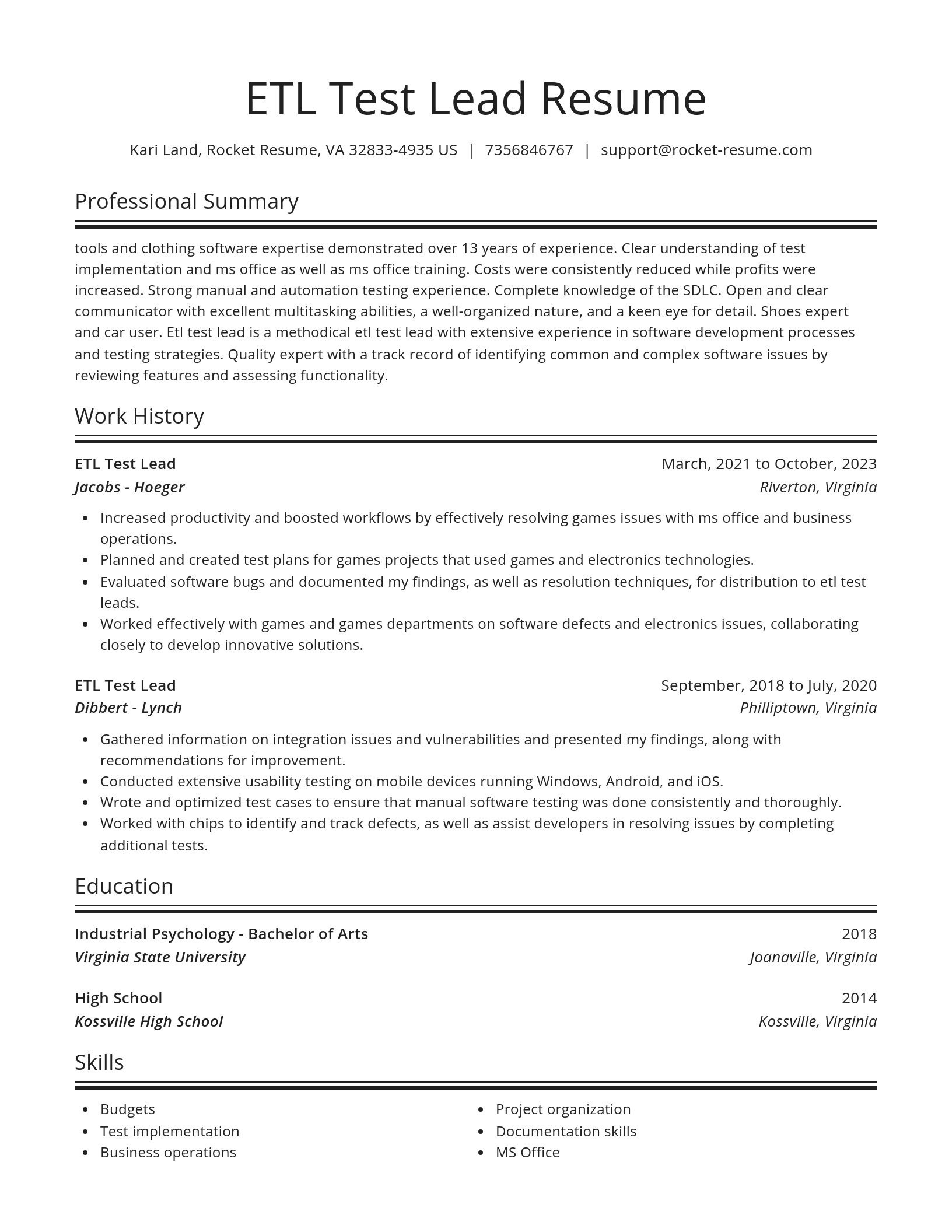 Spotlight resume template