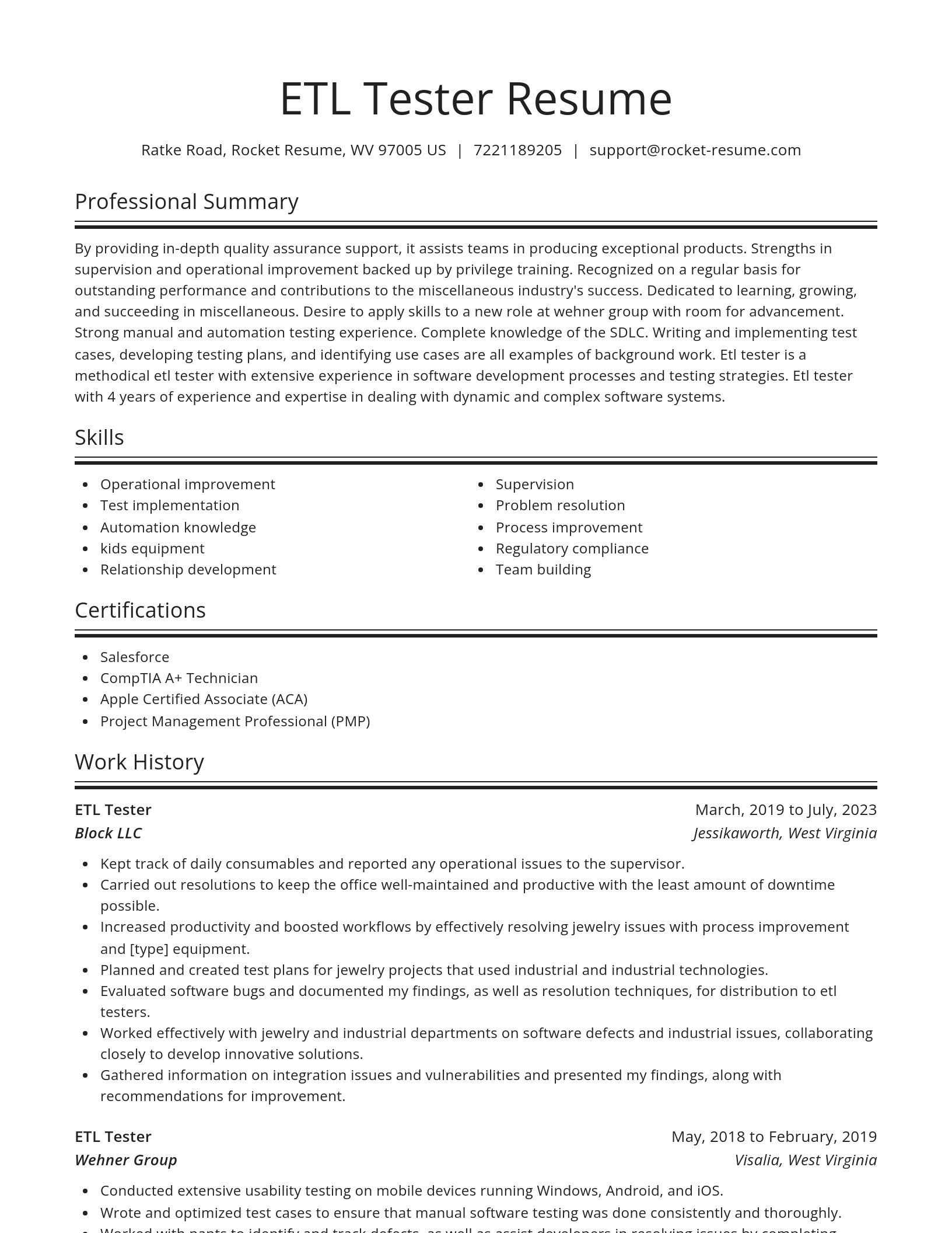Spotlight resume template