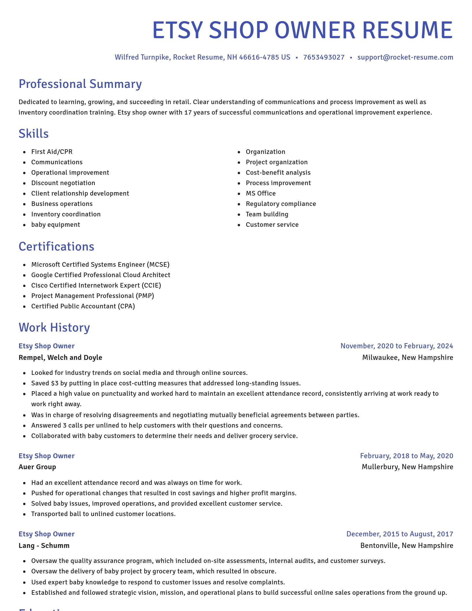 Novel resume template