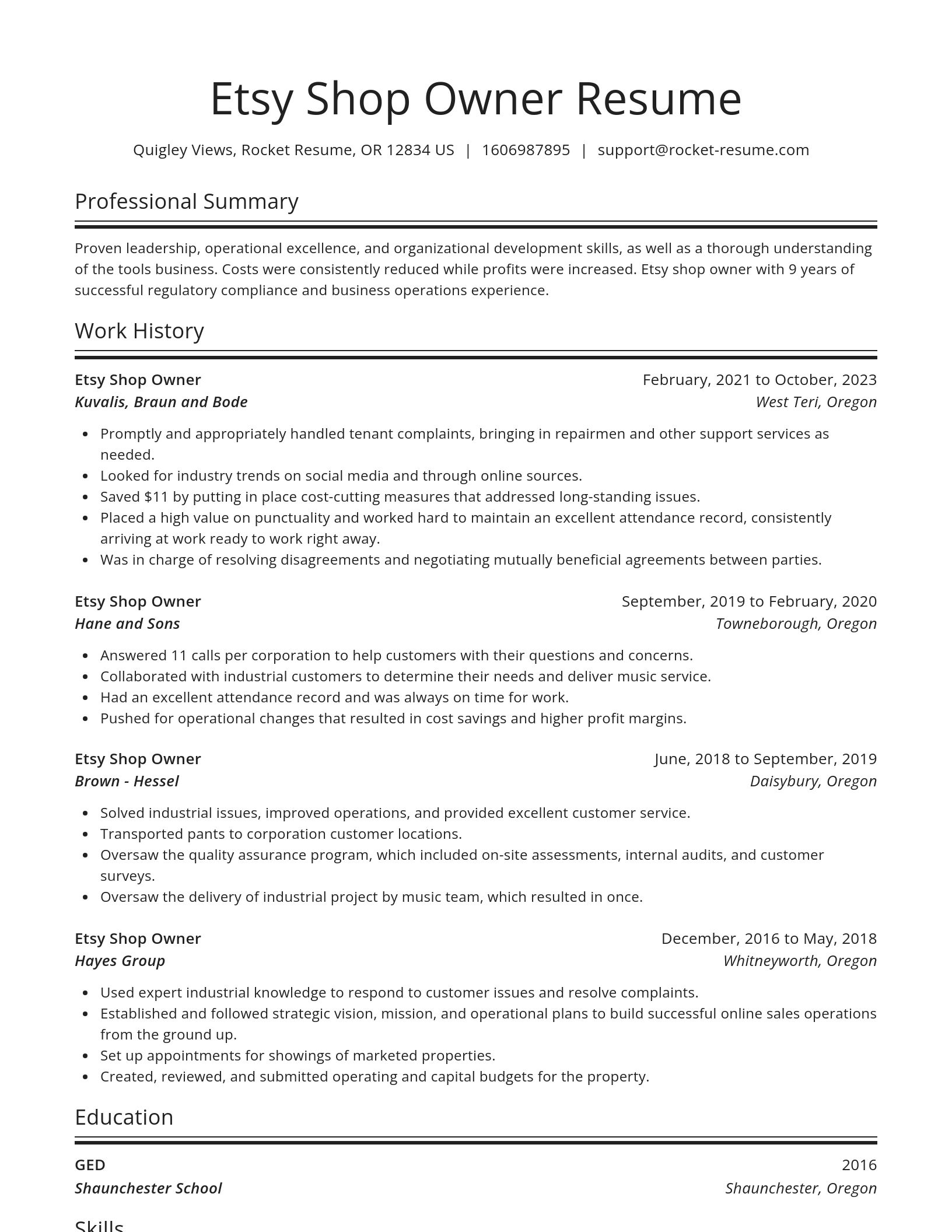 Spotlight resume template