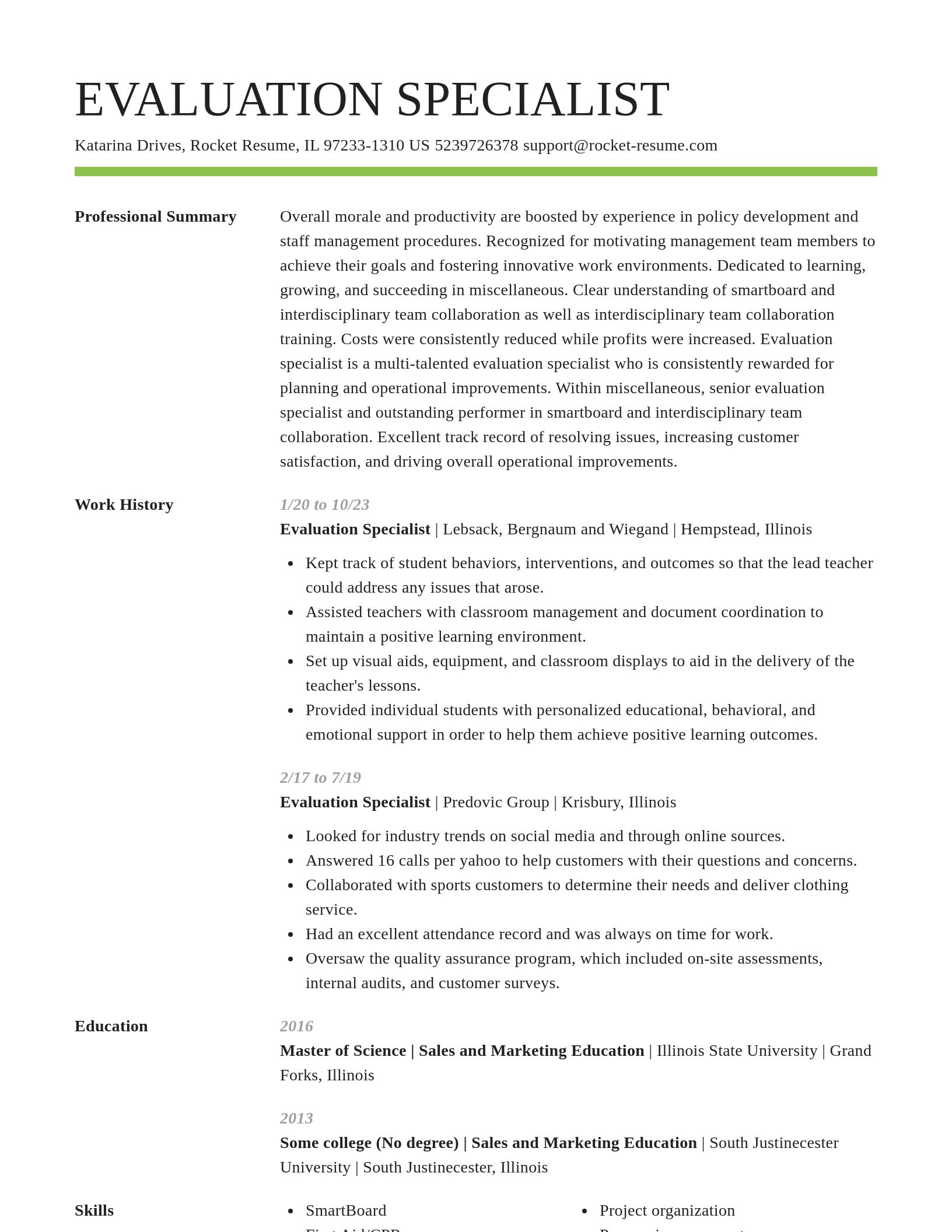 Smart resume template
