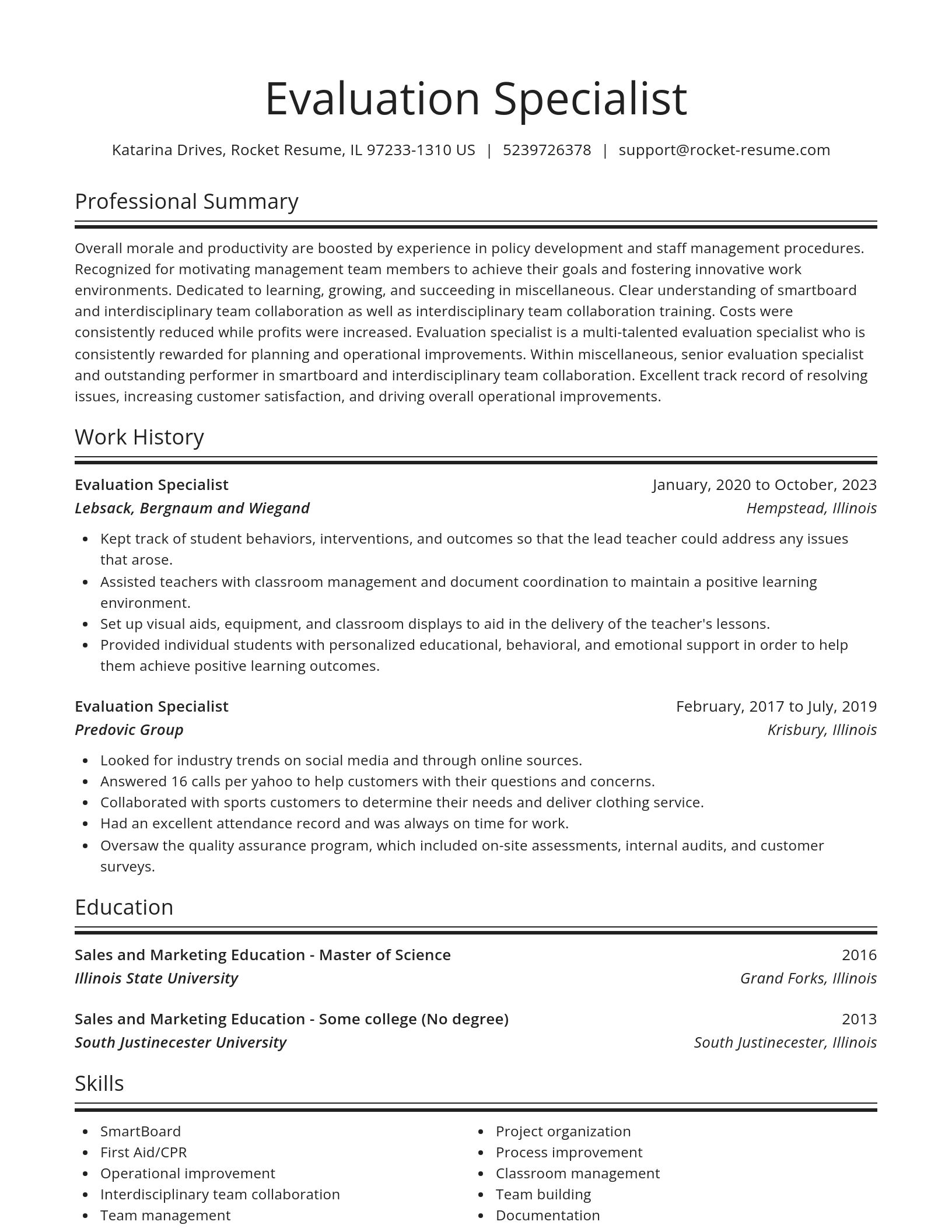 Spotlight resume template