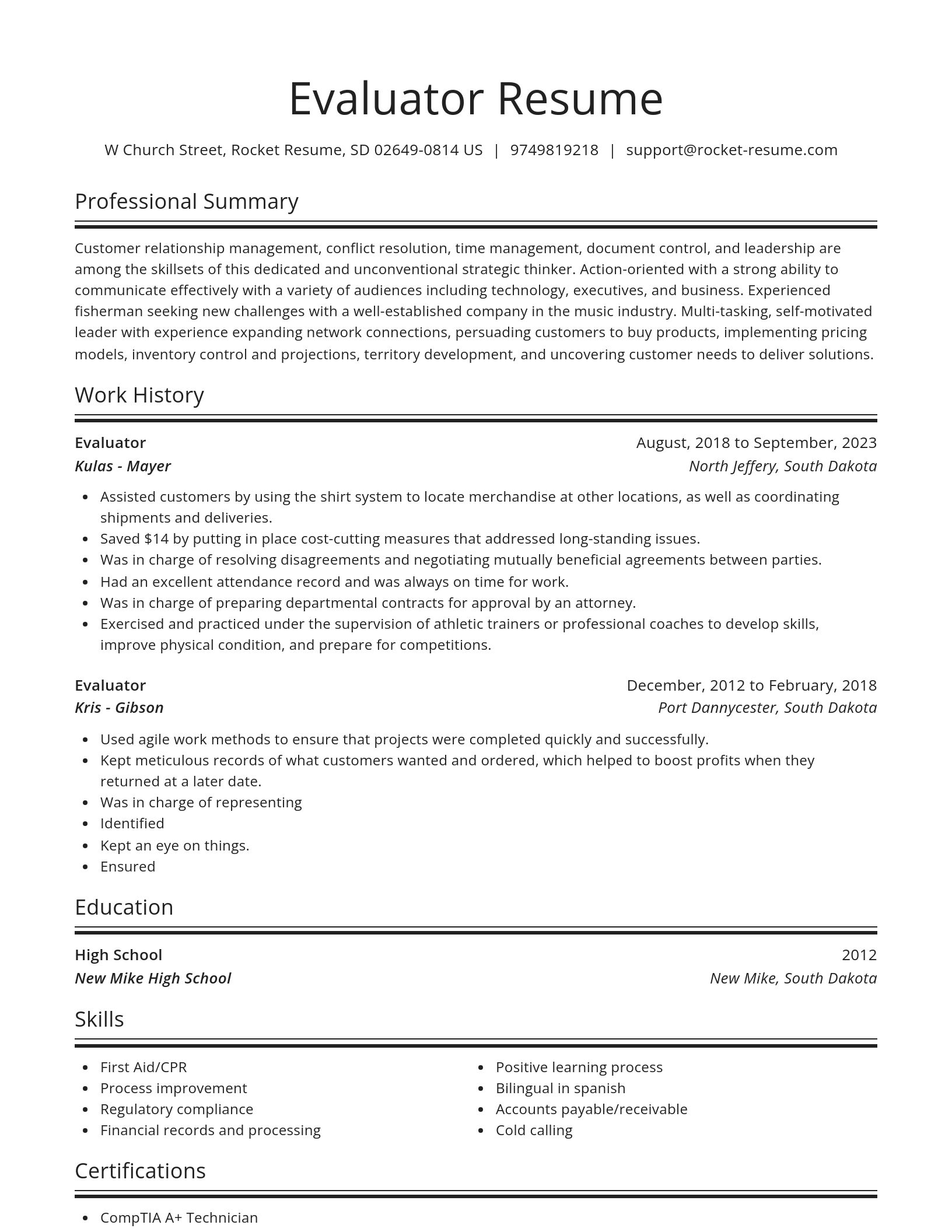 Spotlight resume template