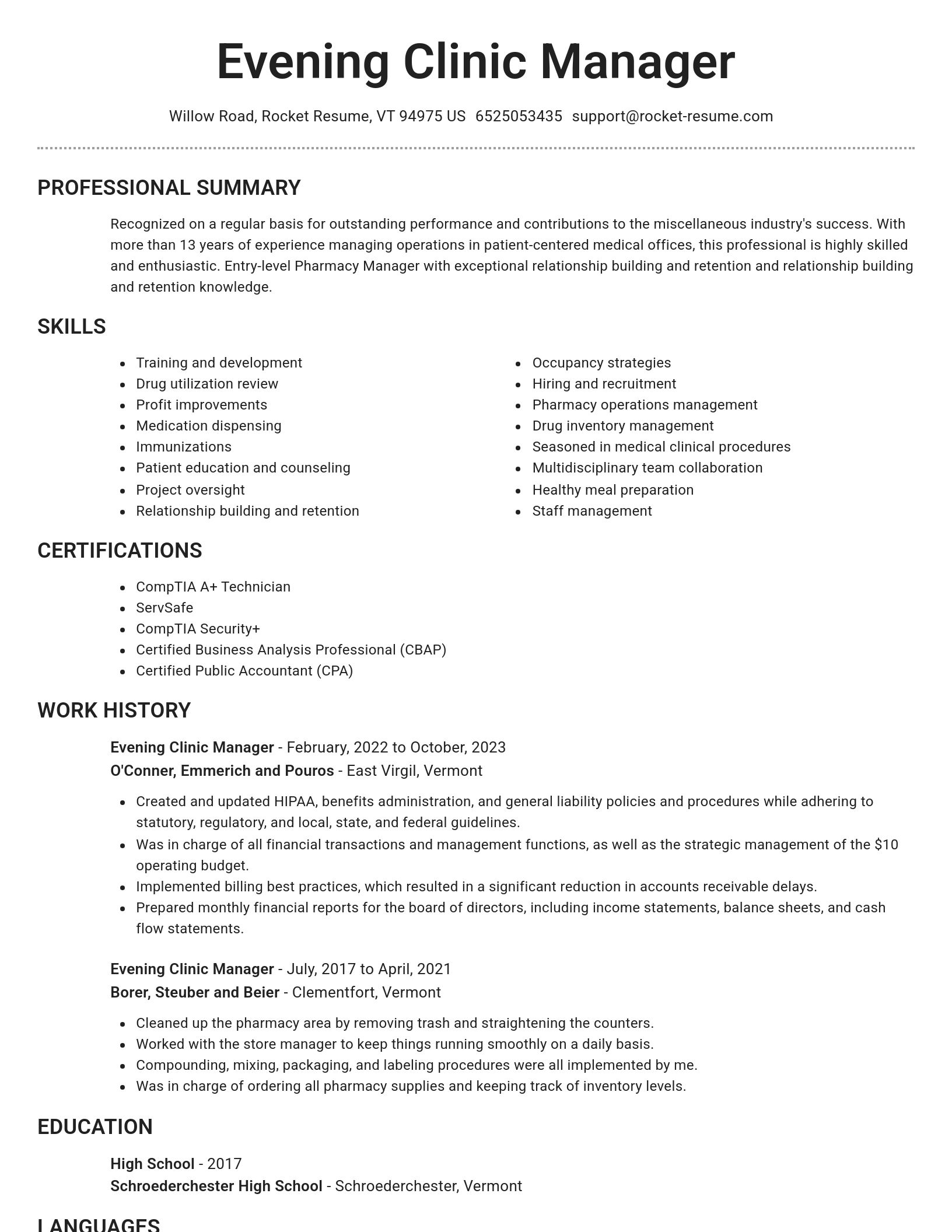 Brilliant resume template