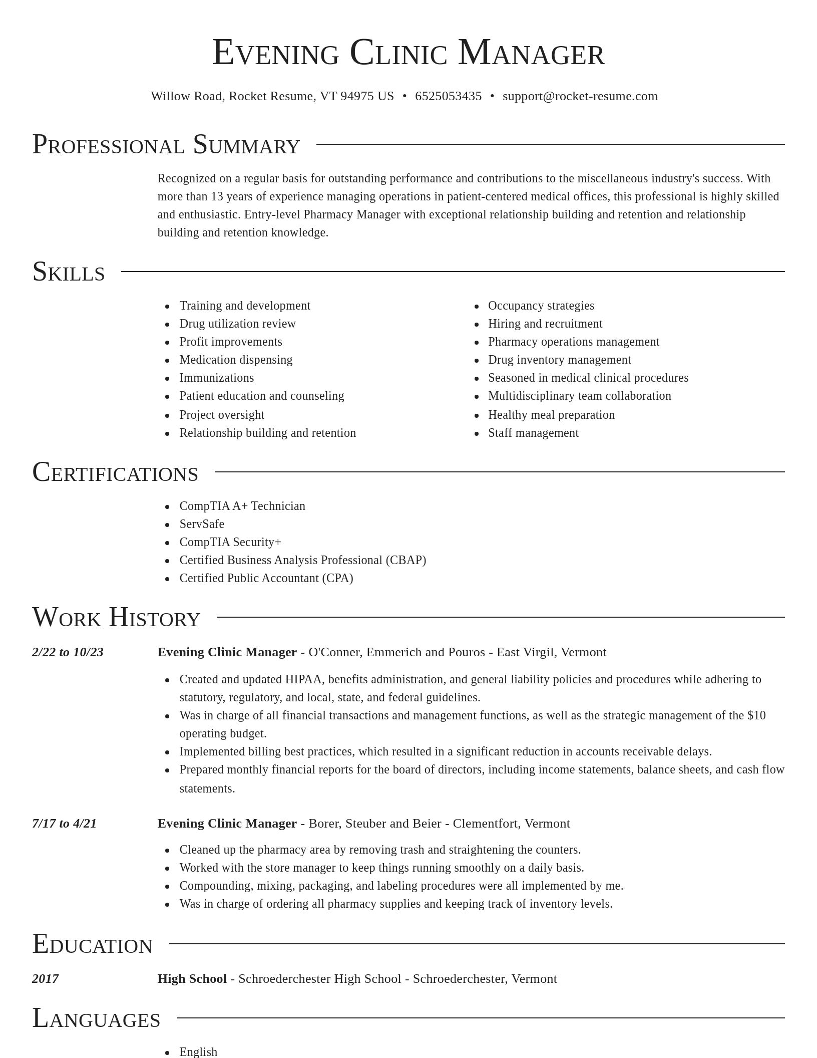 Director resume template