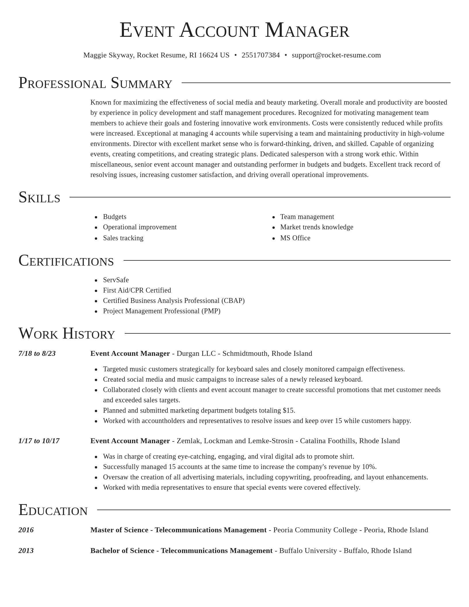 Director resume template