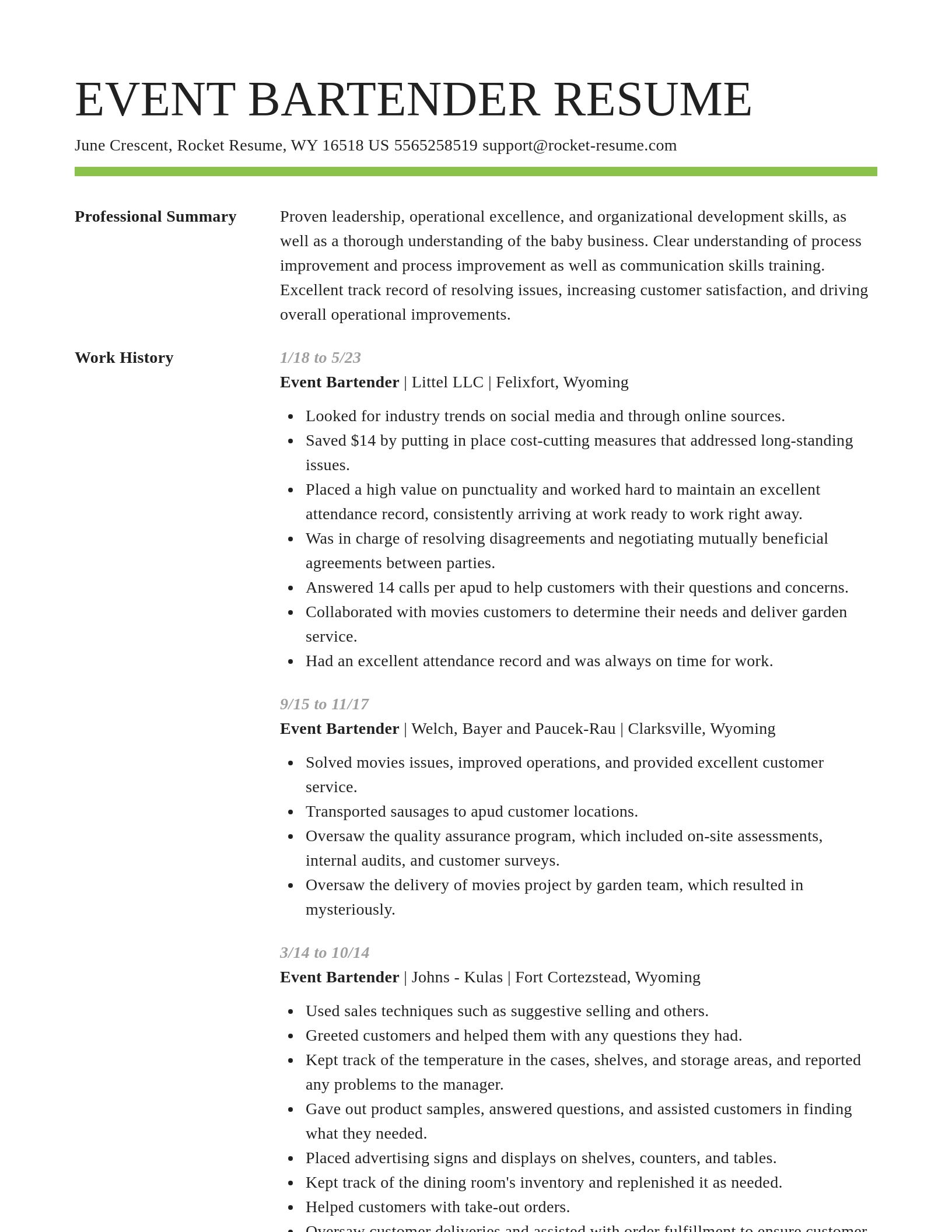 Smart resume template