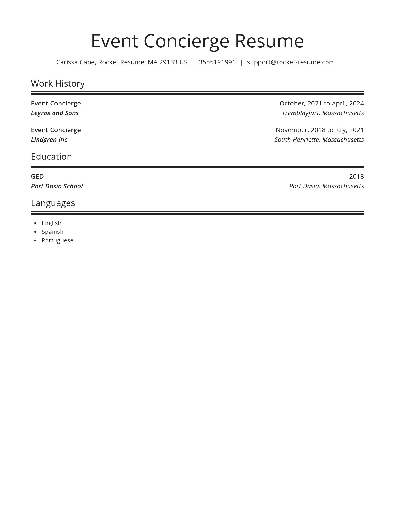 Spotlight resume template