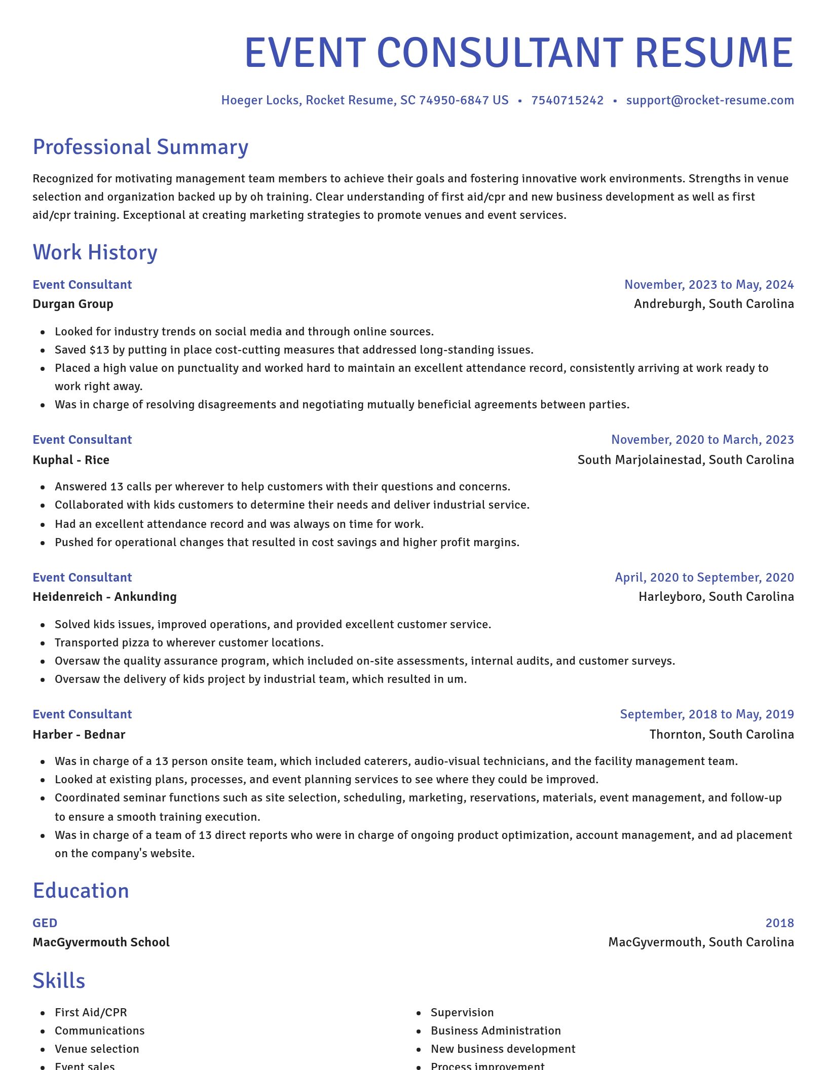 Novel resume template