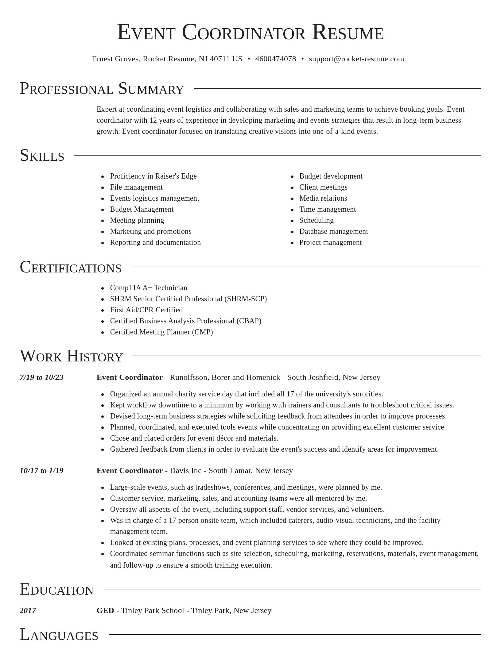 Director resume template