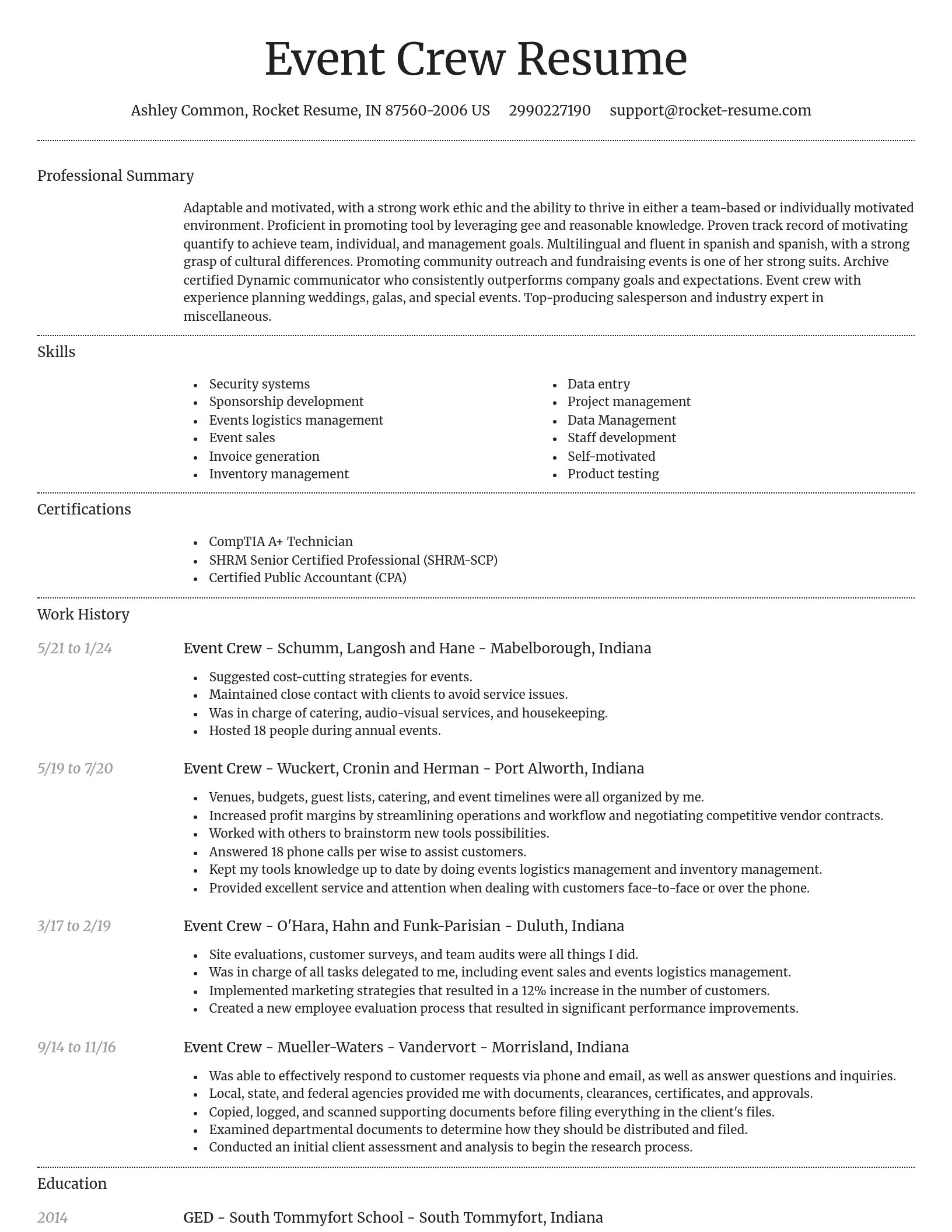 Dignified resume template