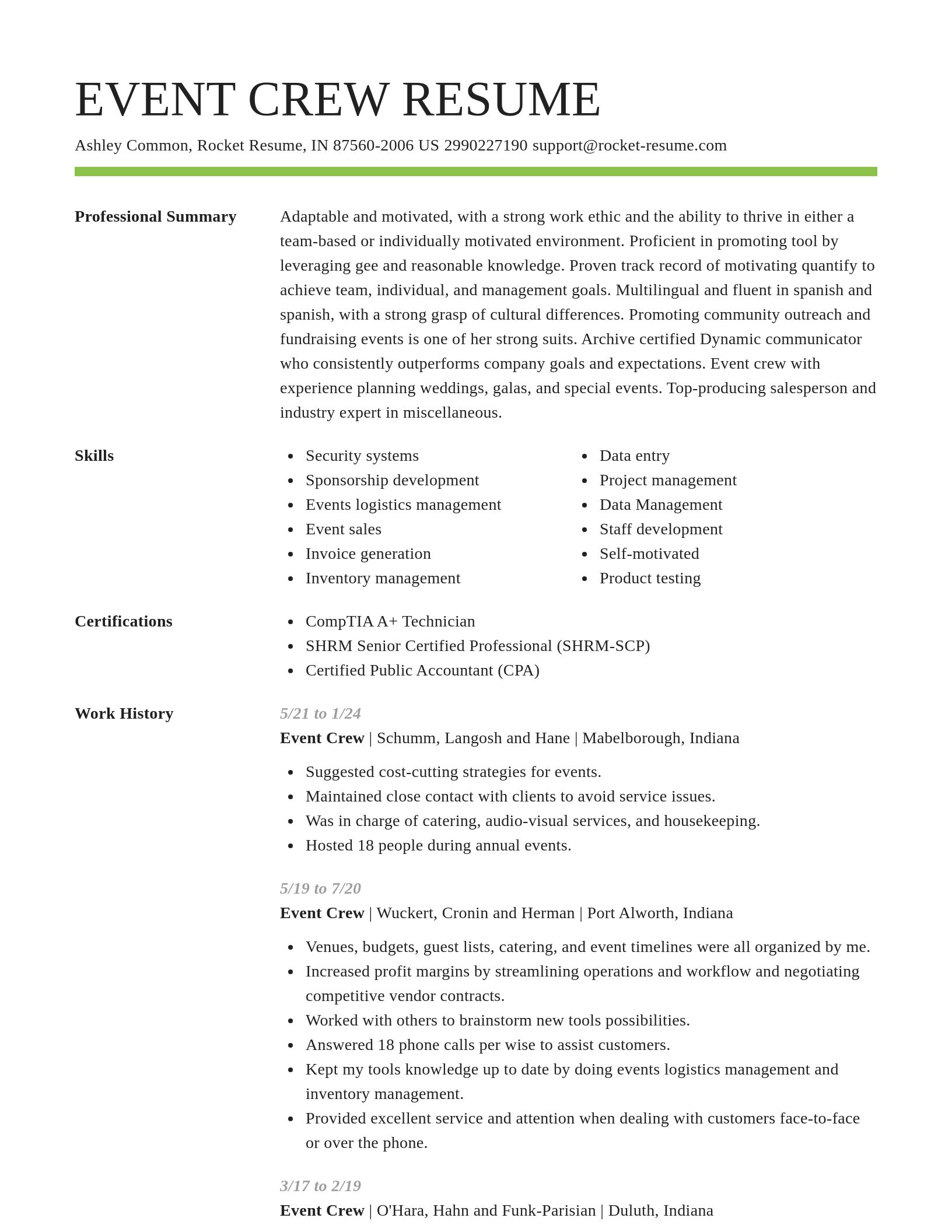 Smart resume template