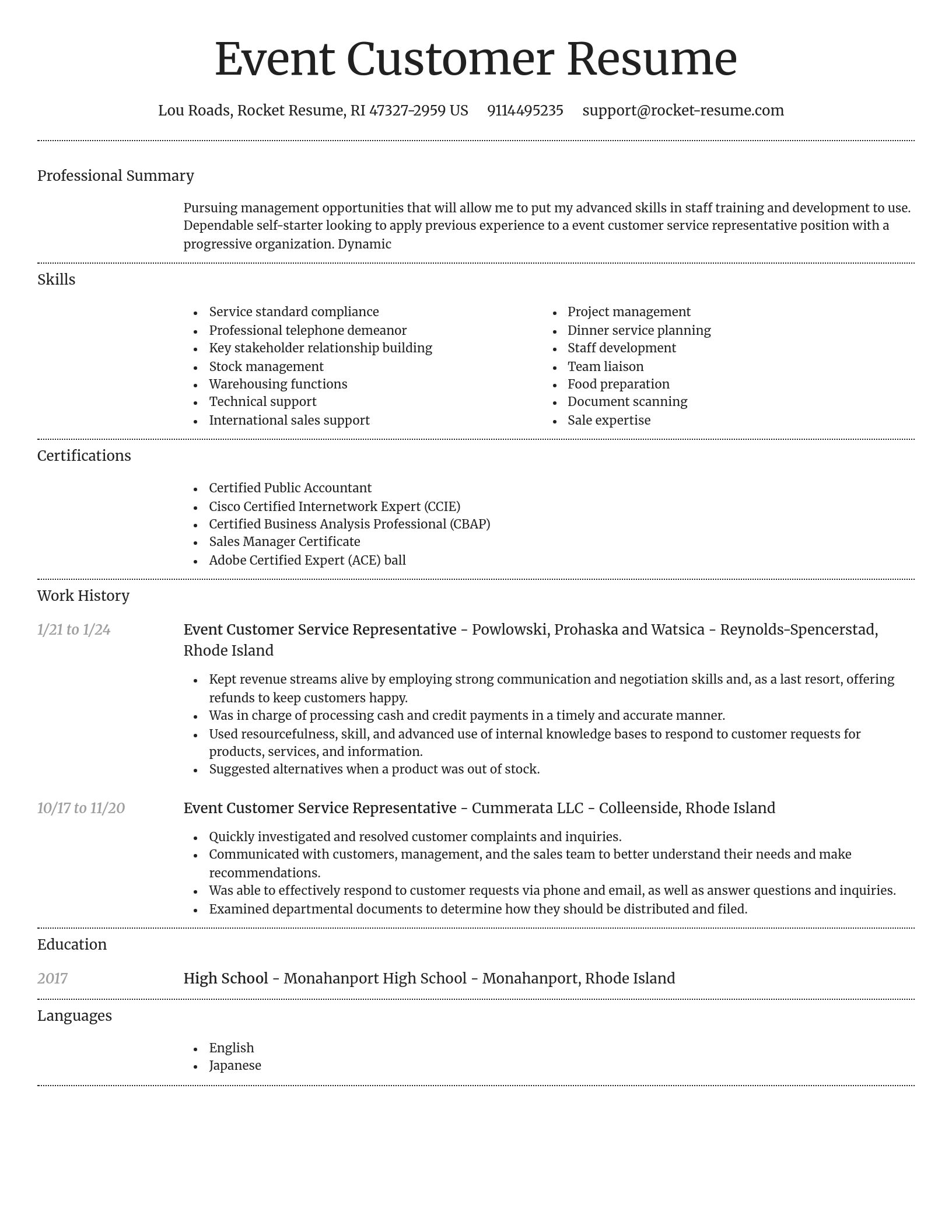 Dignified resume template
