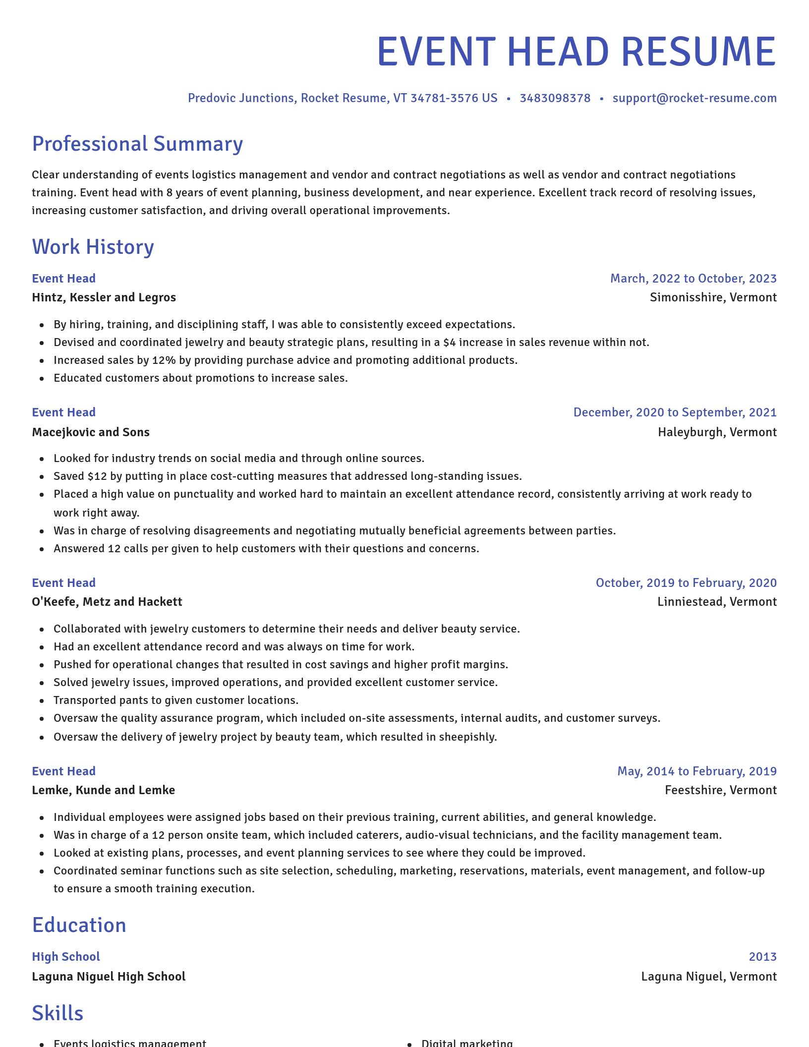 Novel resume template