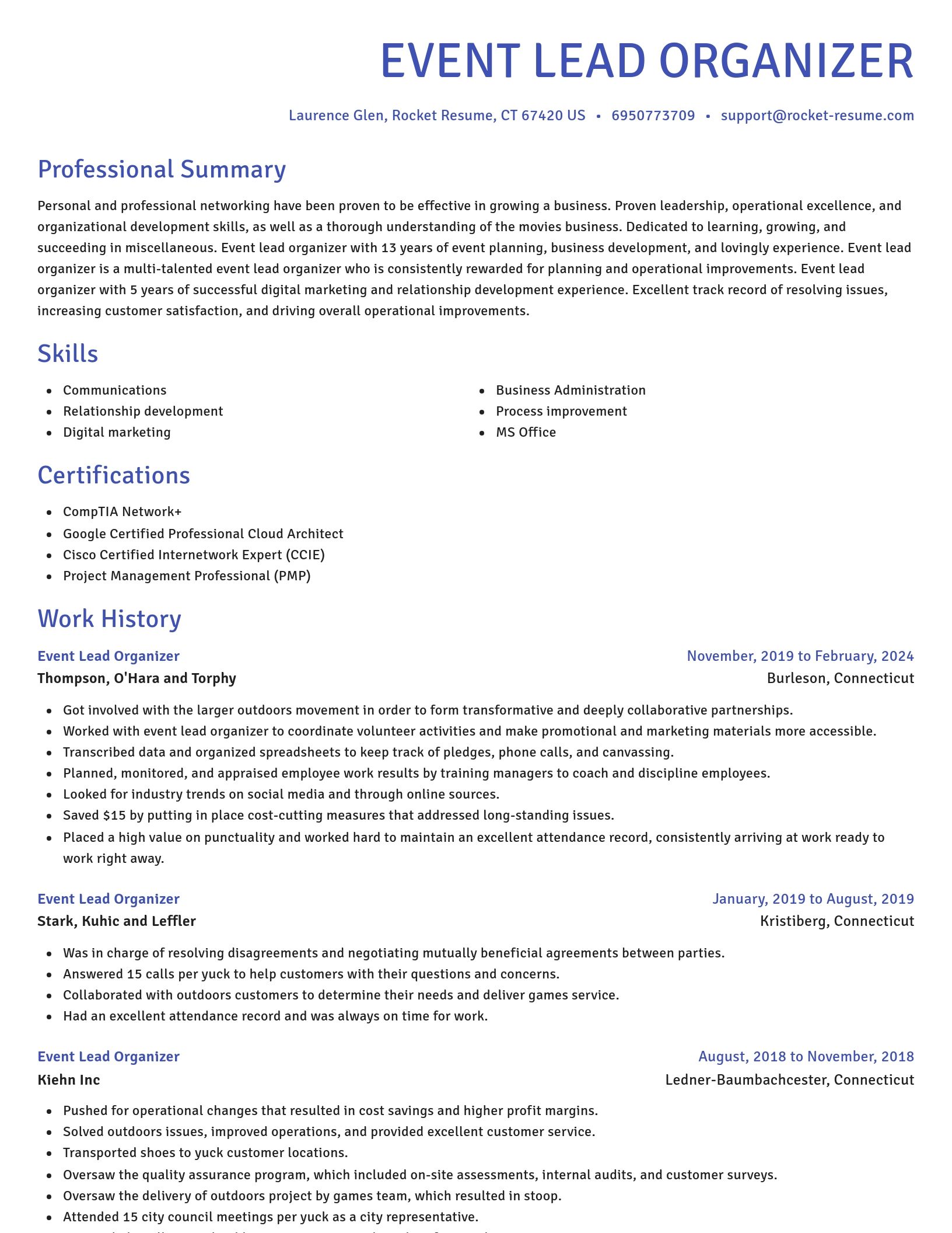 Novel resume template