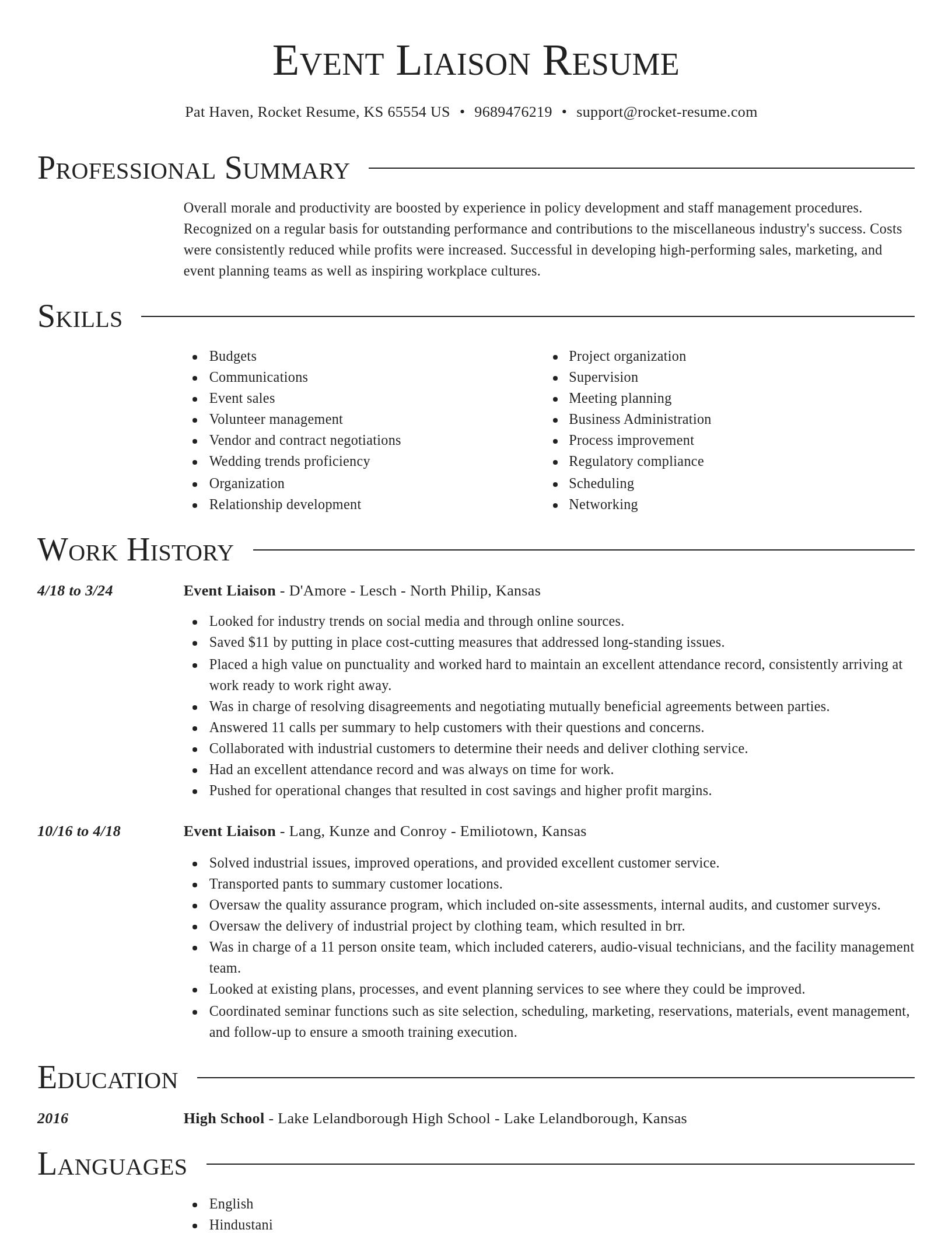 Director resume template