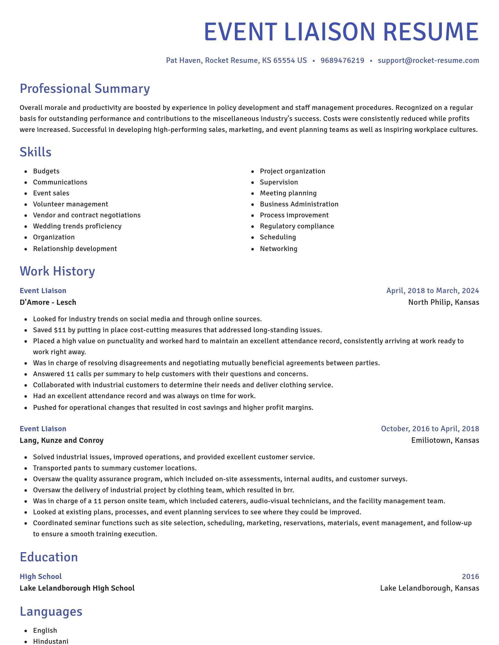 Novel resume template