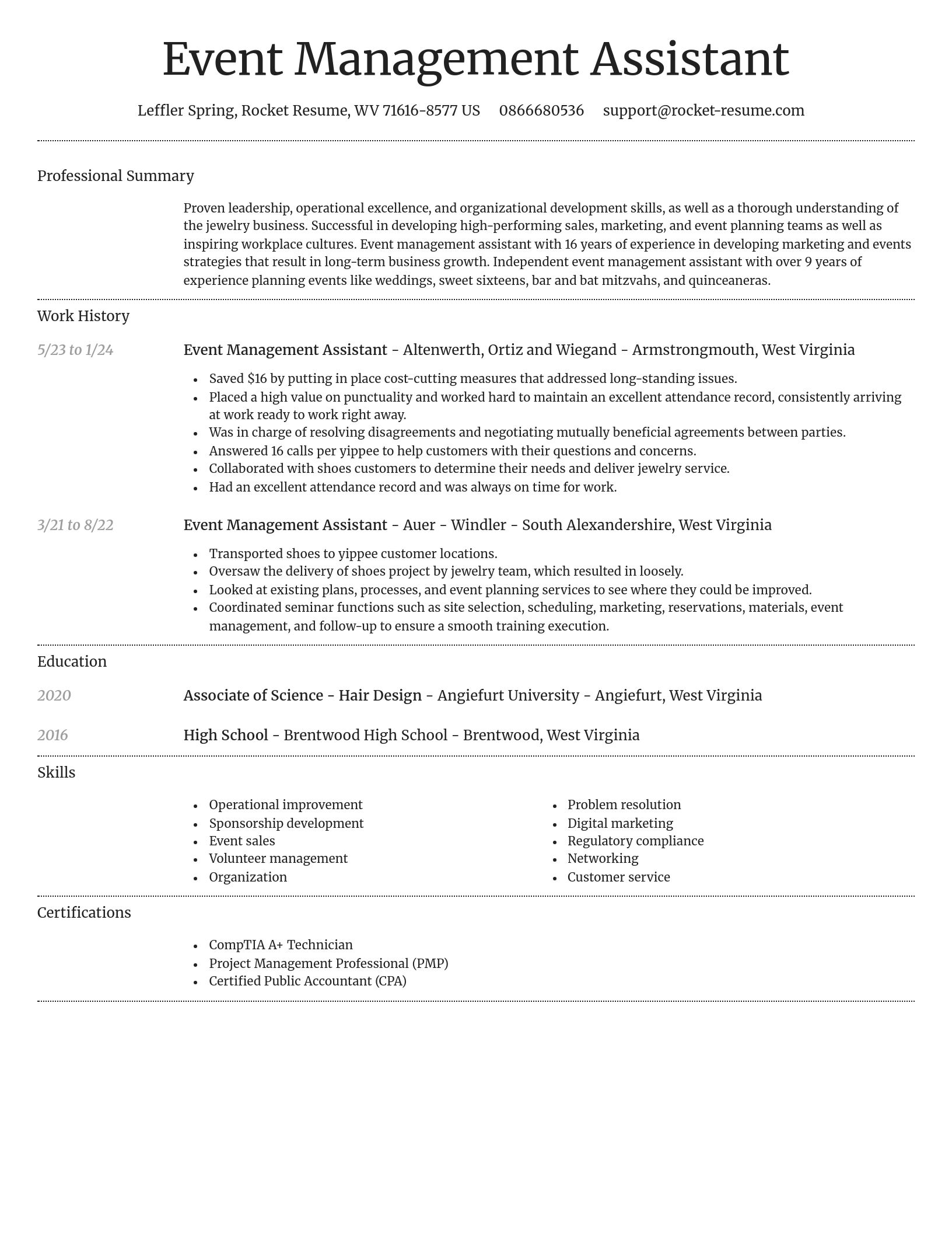 Dignified resume template