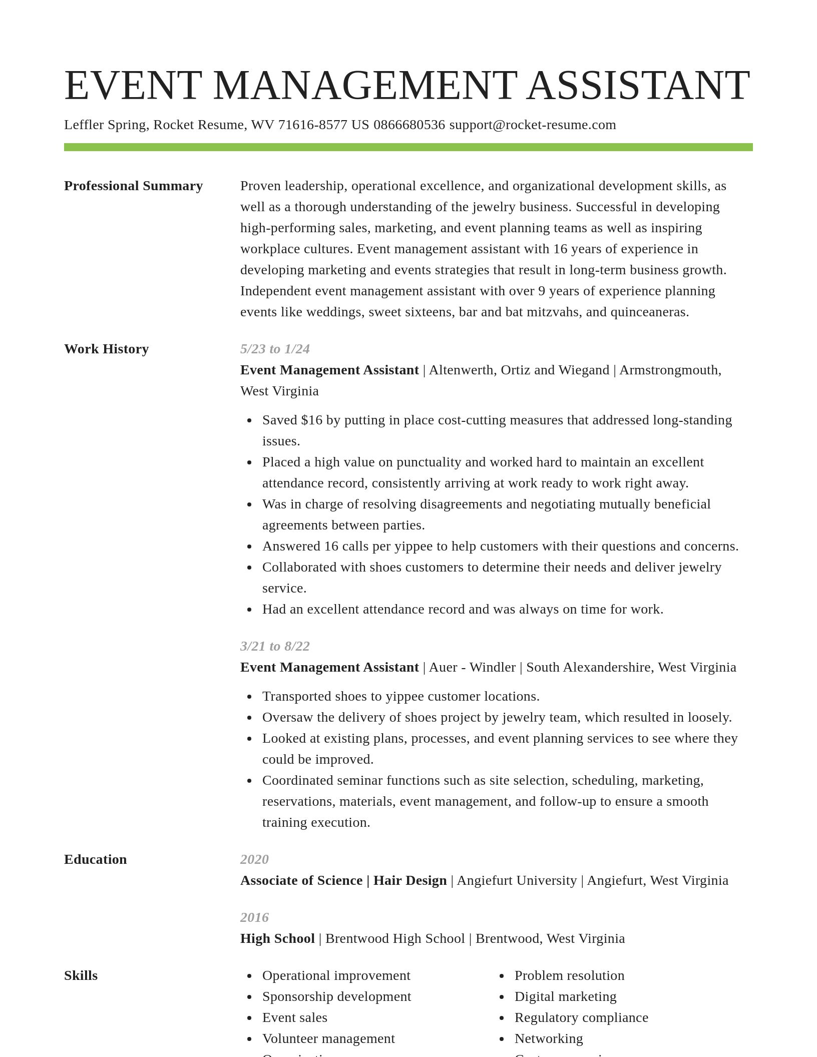 Smart resume template