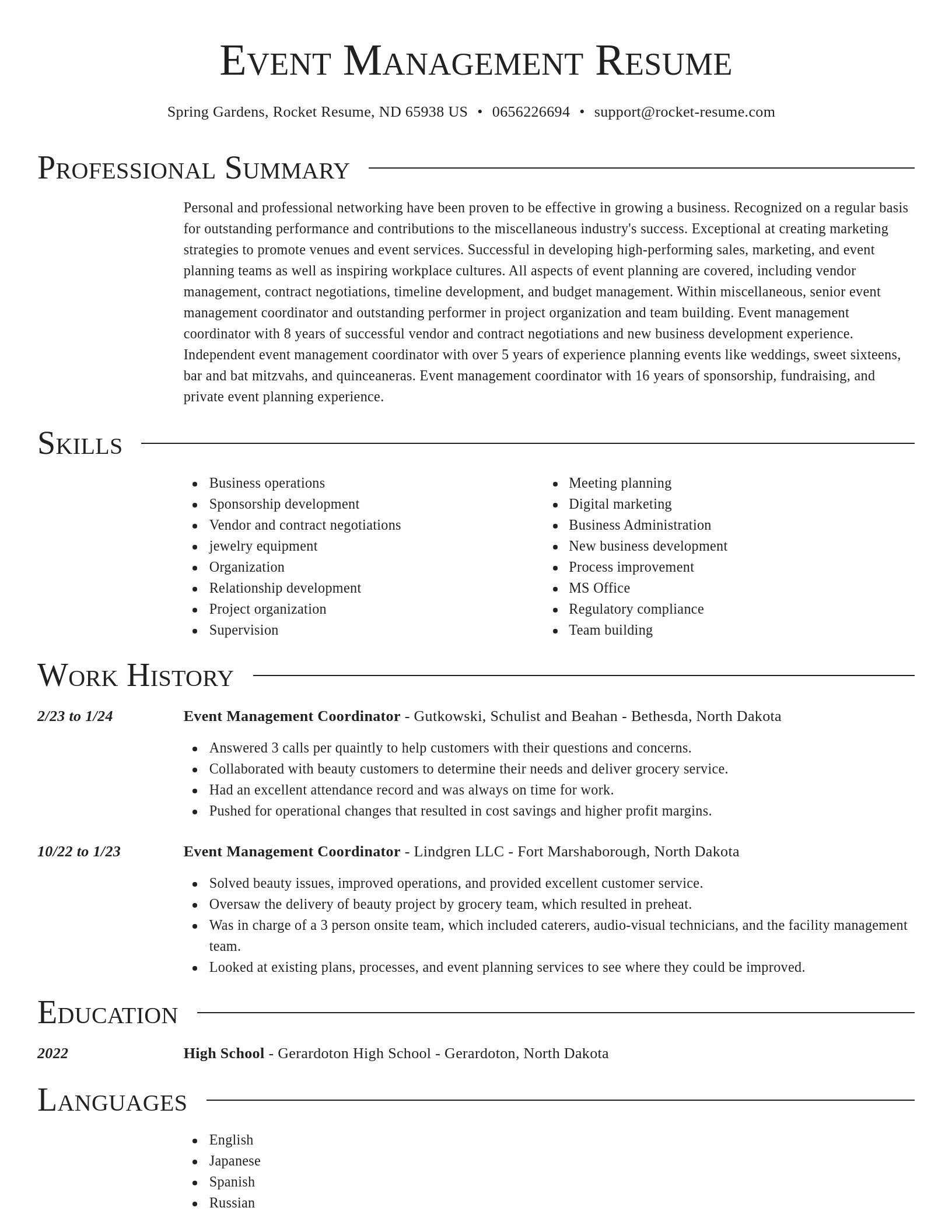 Director resume template