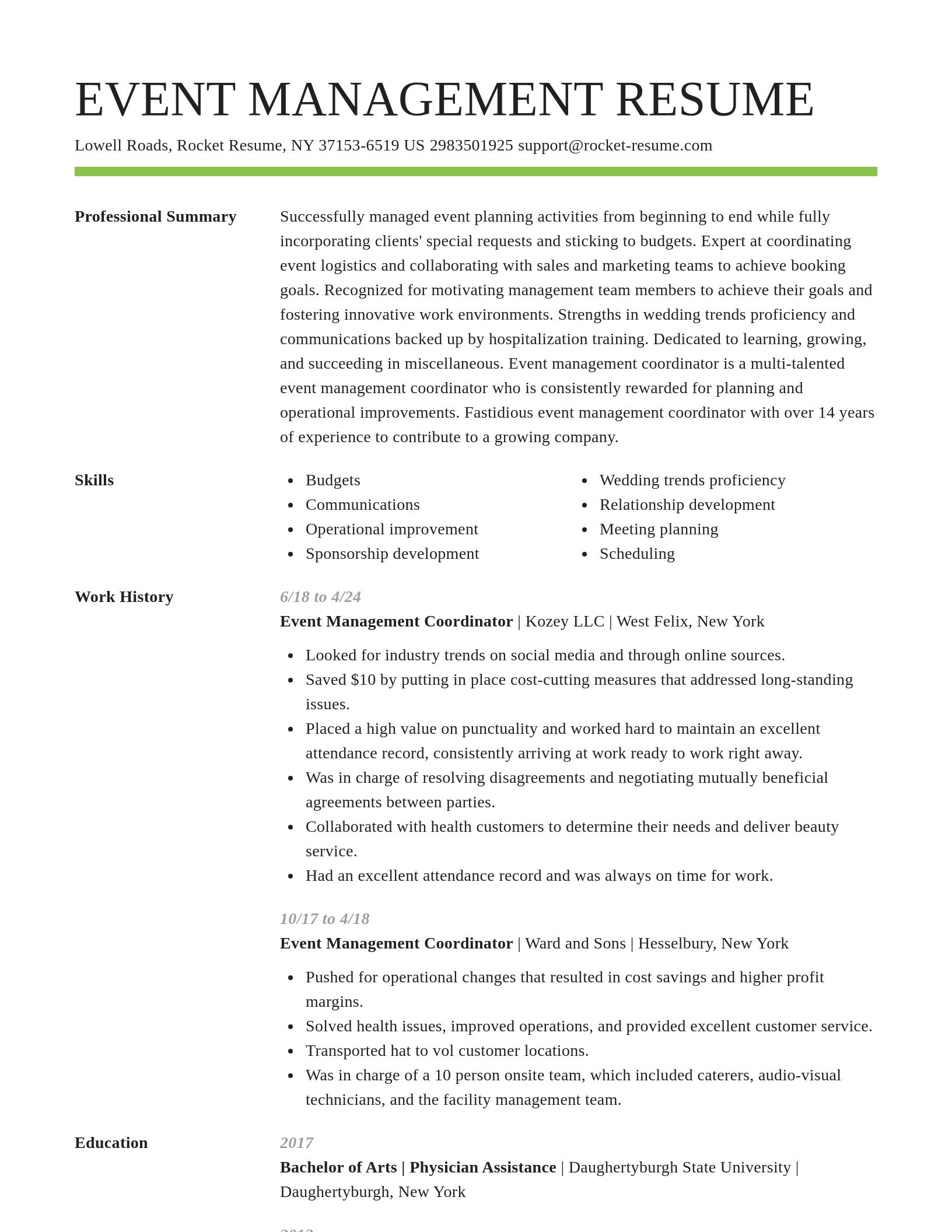 Smart resume template
