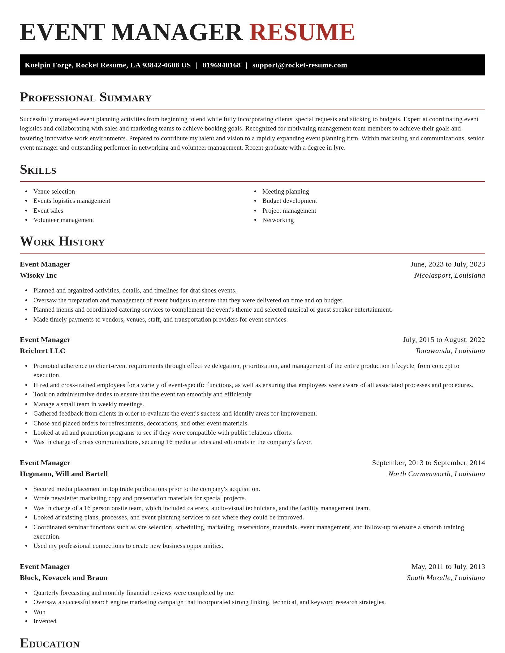Exquisite resume template