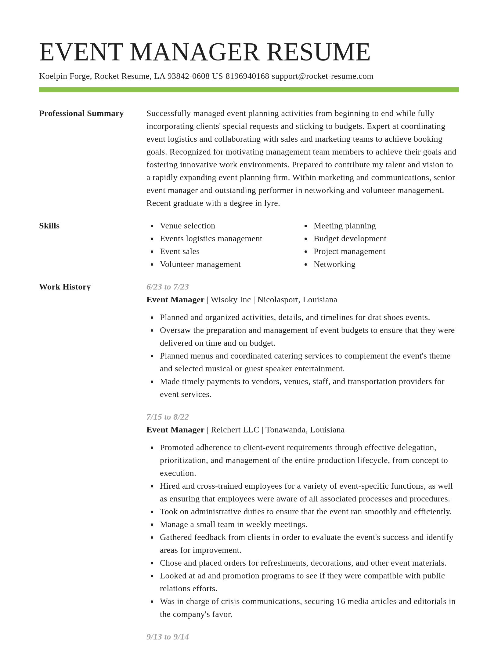 Smart resume template