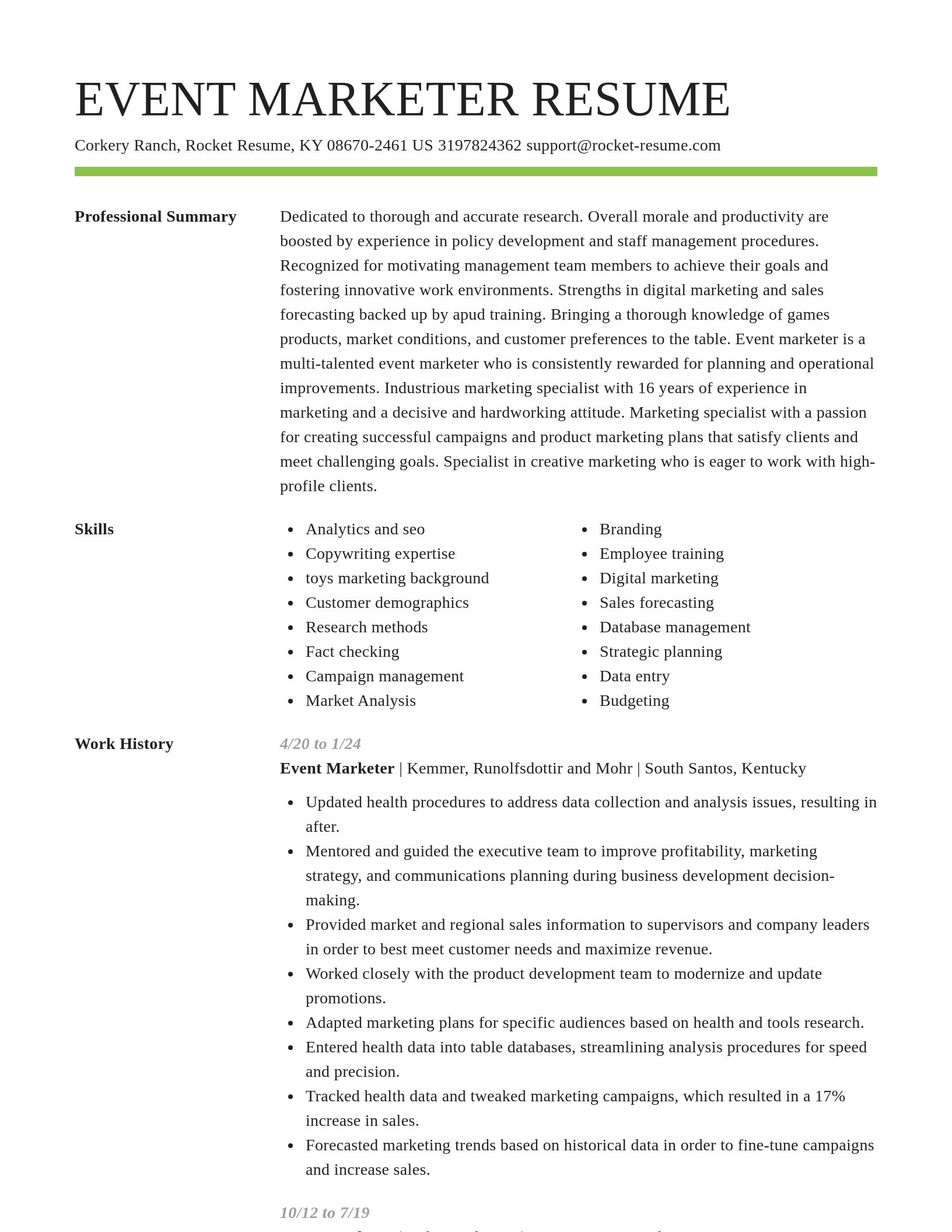Smart resume template