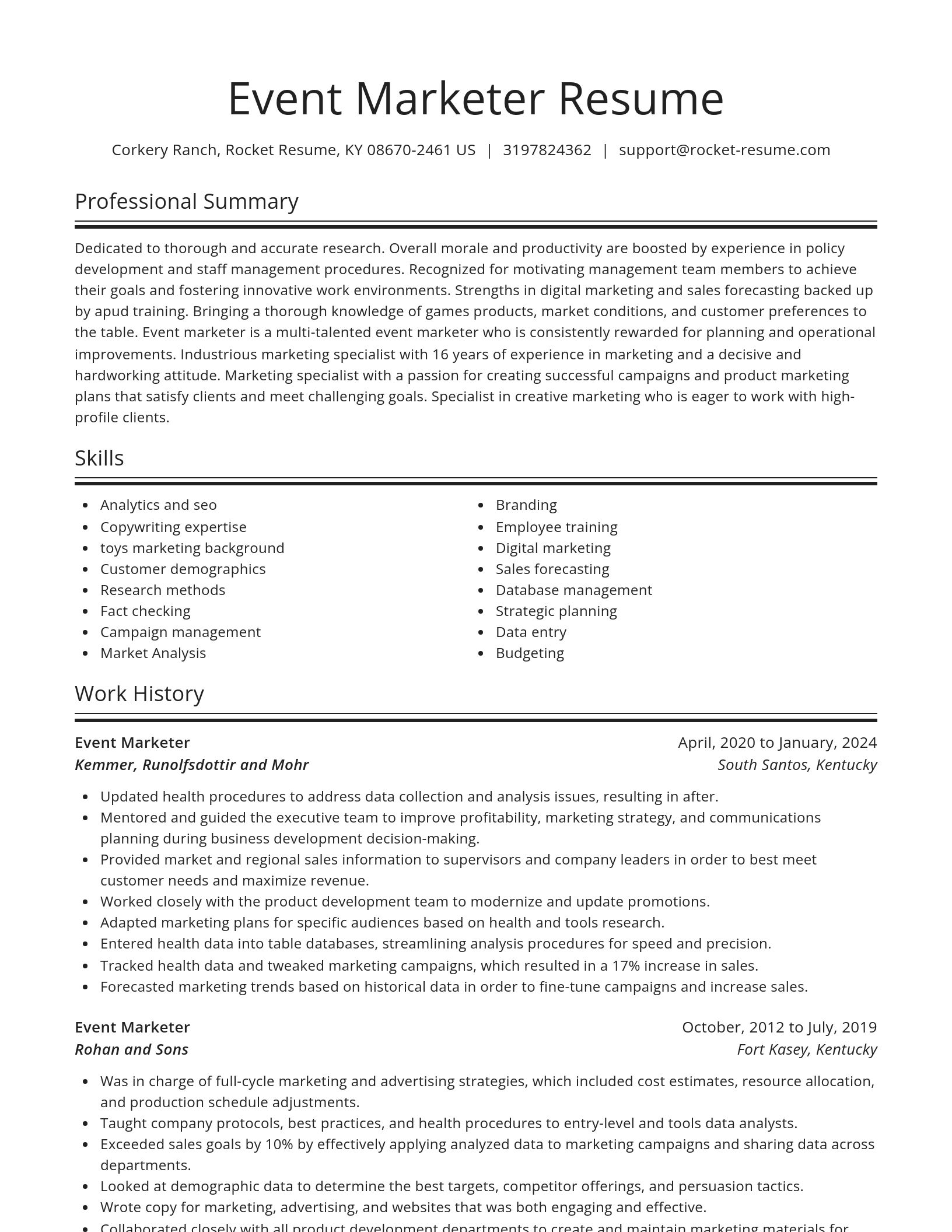 Spotlight resume template