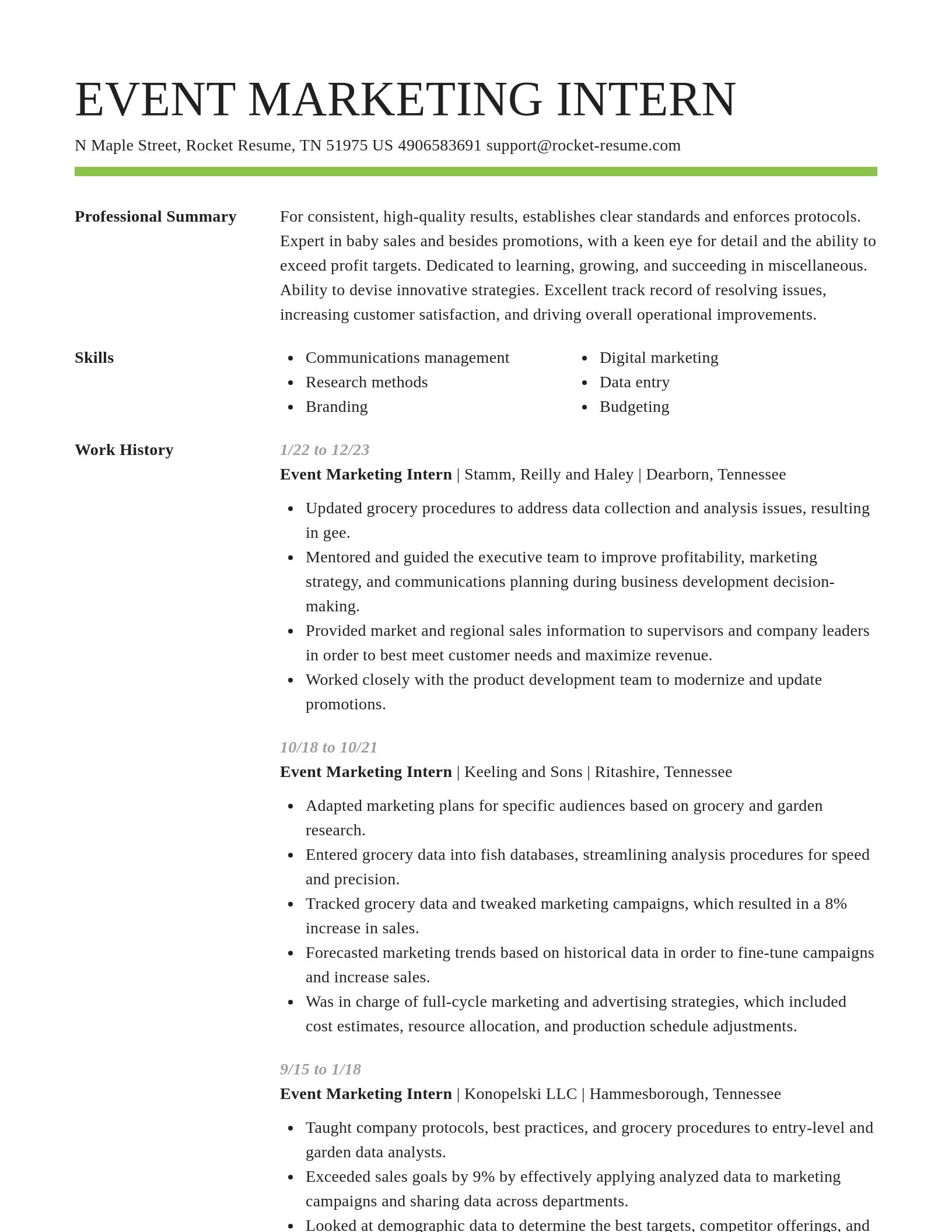 Smart resume template