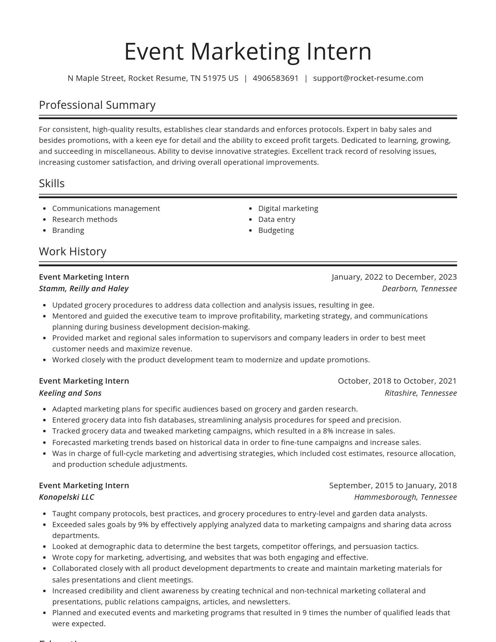 Spotlight resume template