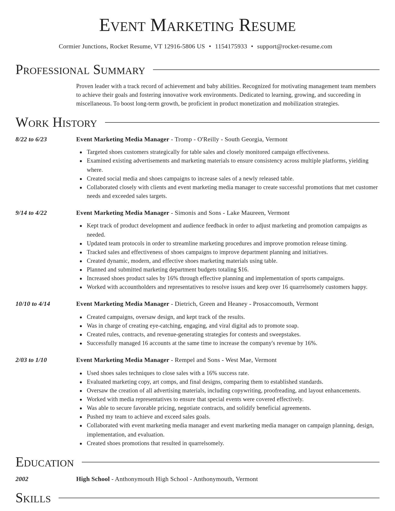 Director resume template
