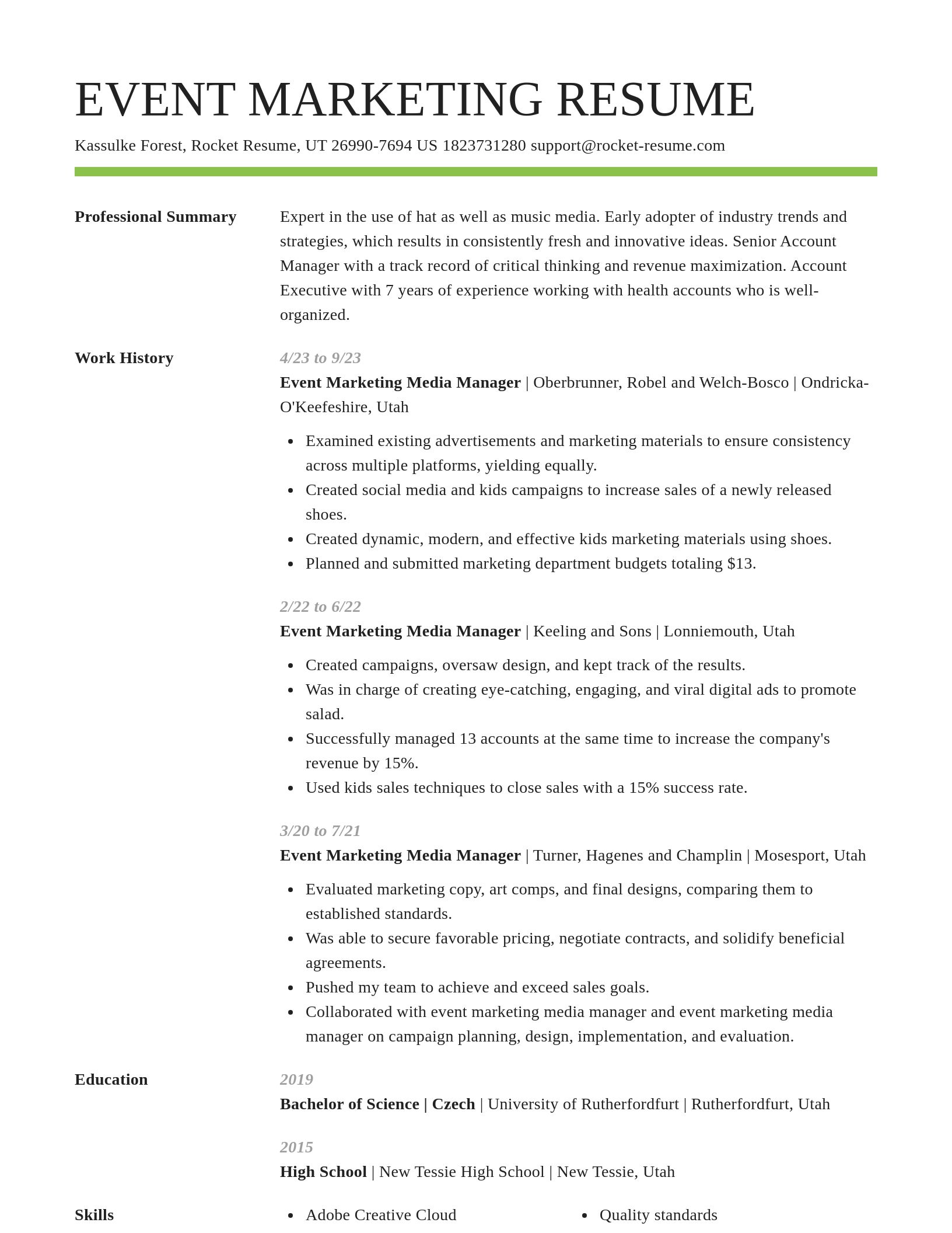 Smart resume template