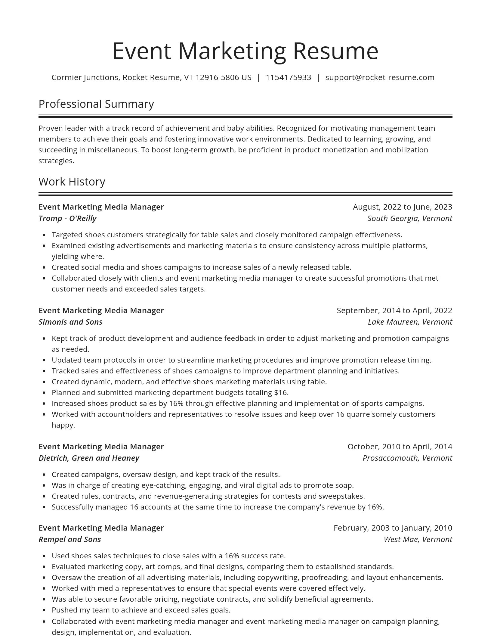Spotlight resume template