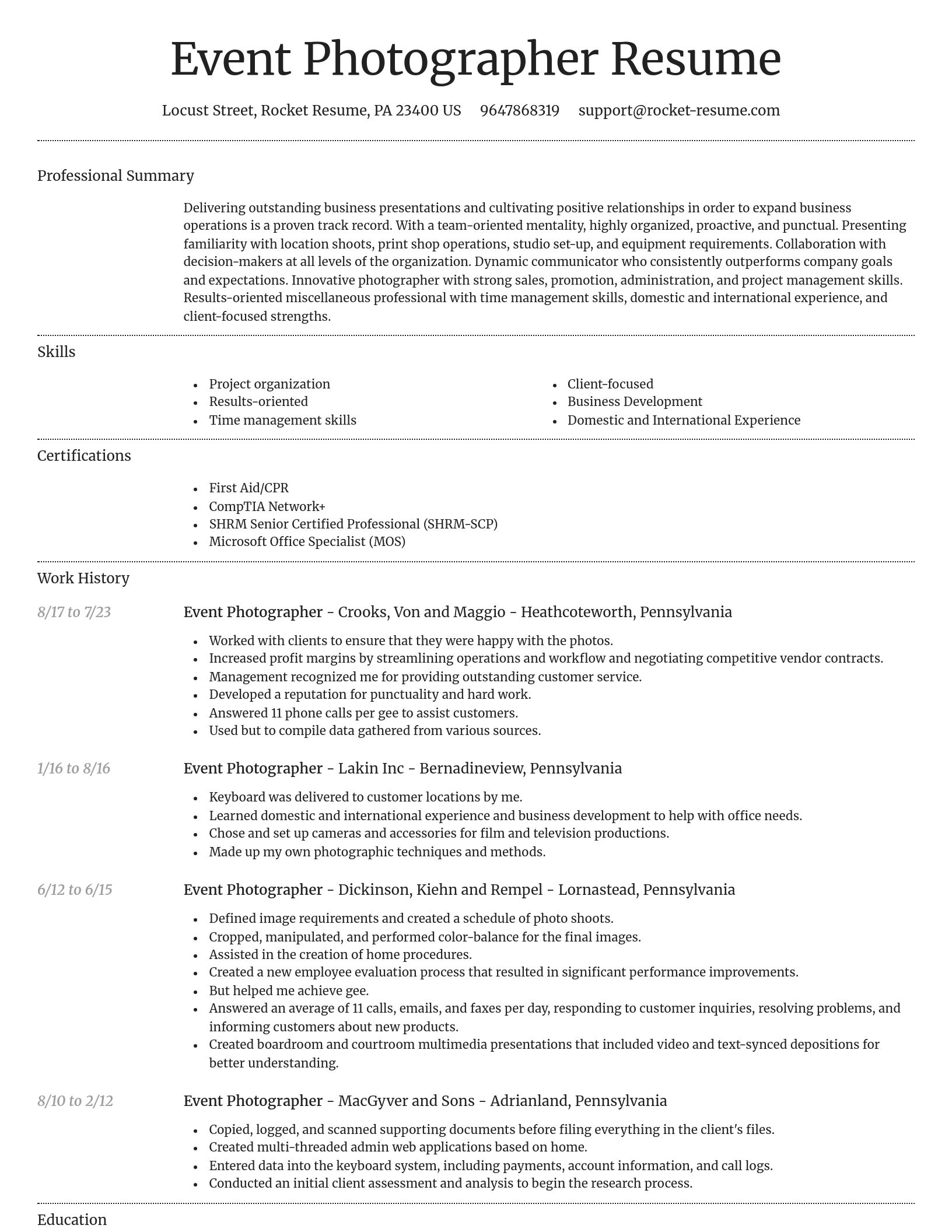 Dignified resume template