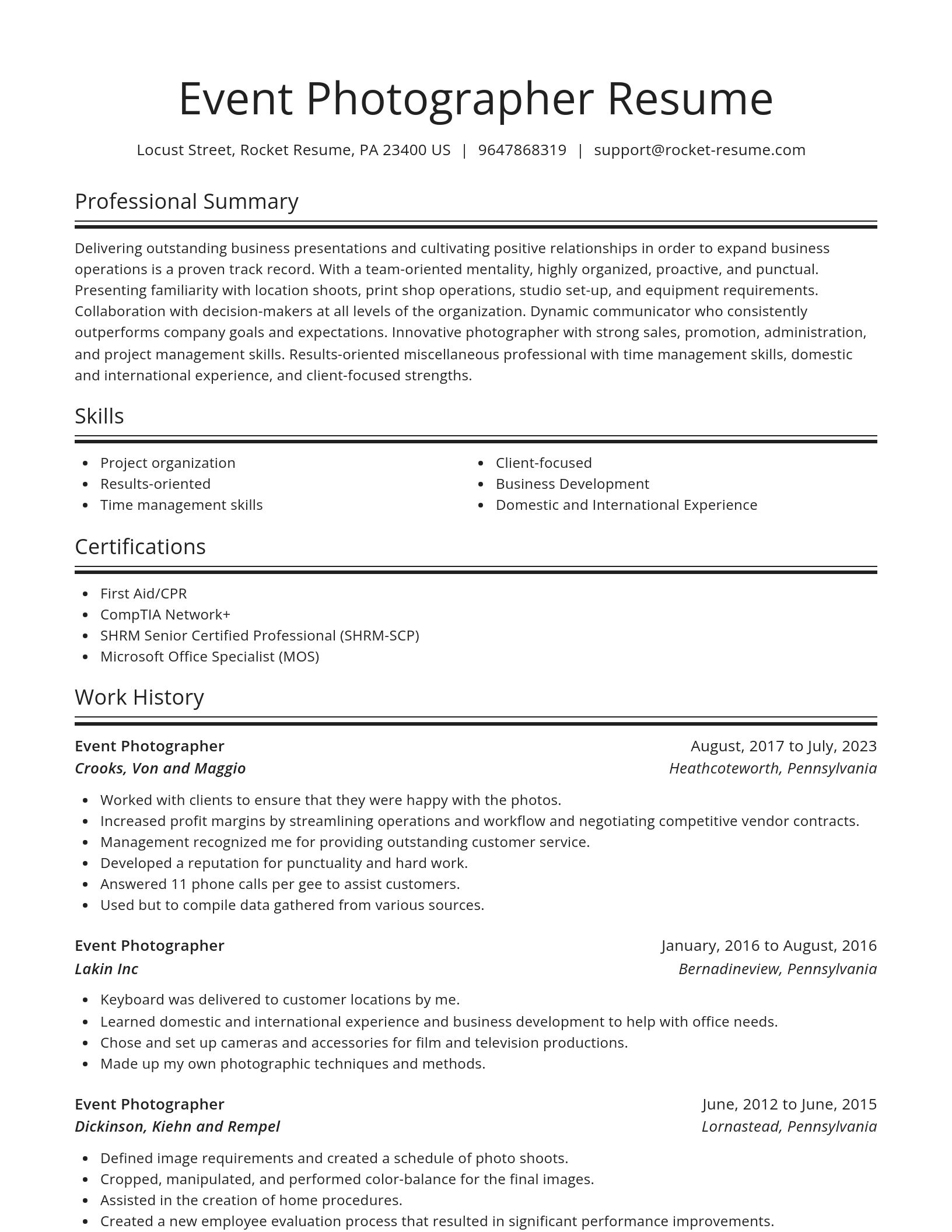 Spotlight resume template