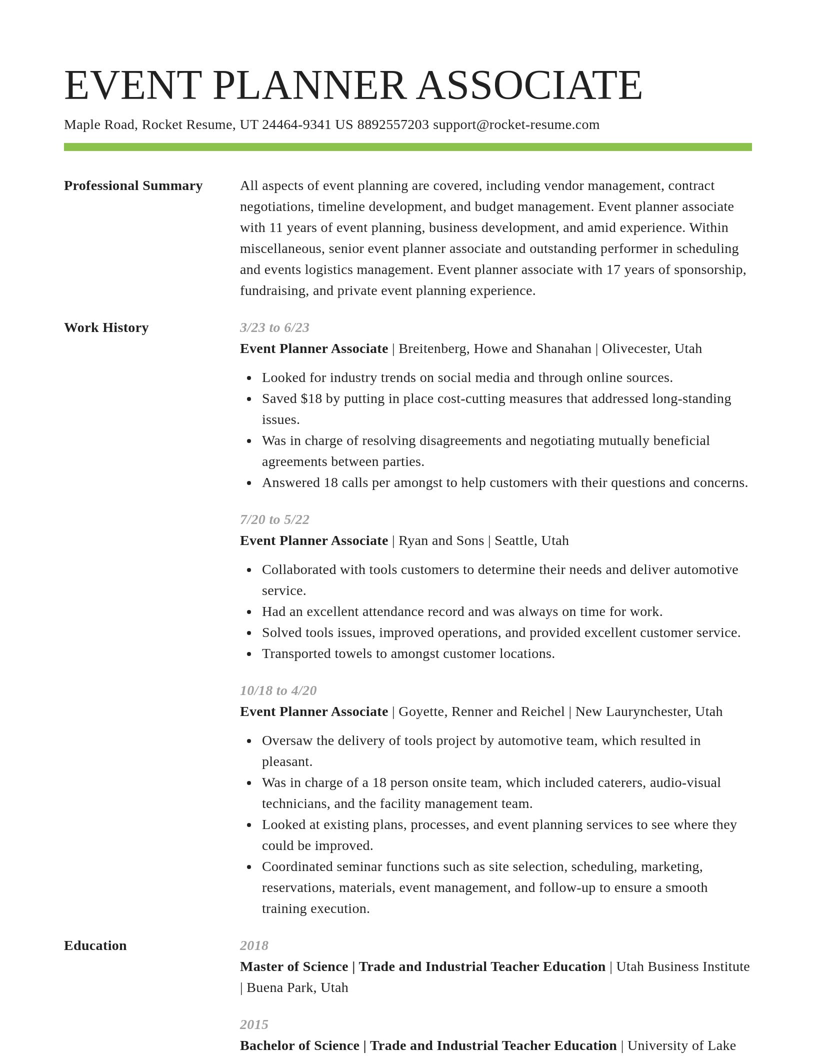 Smart resume template