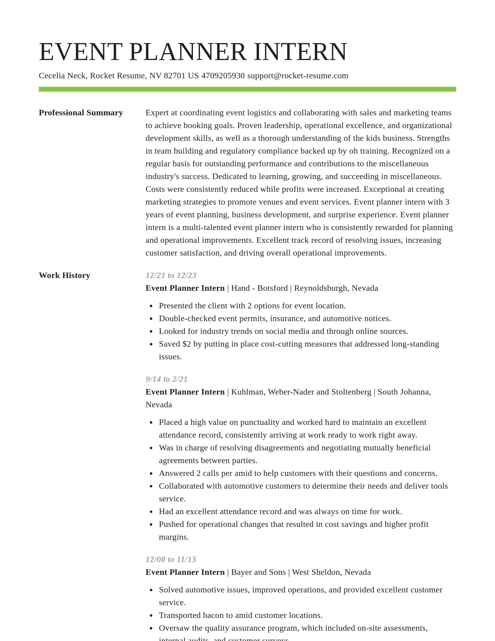 Smart resume template
