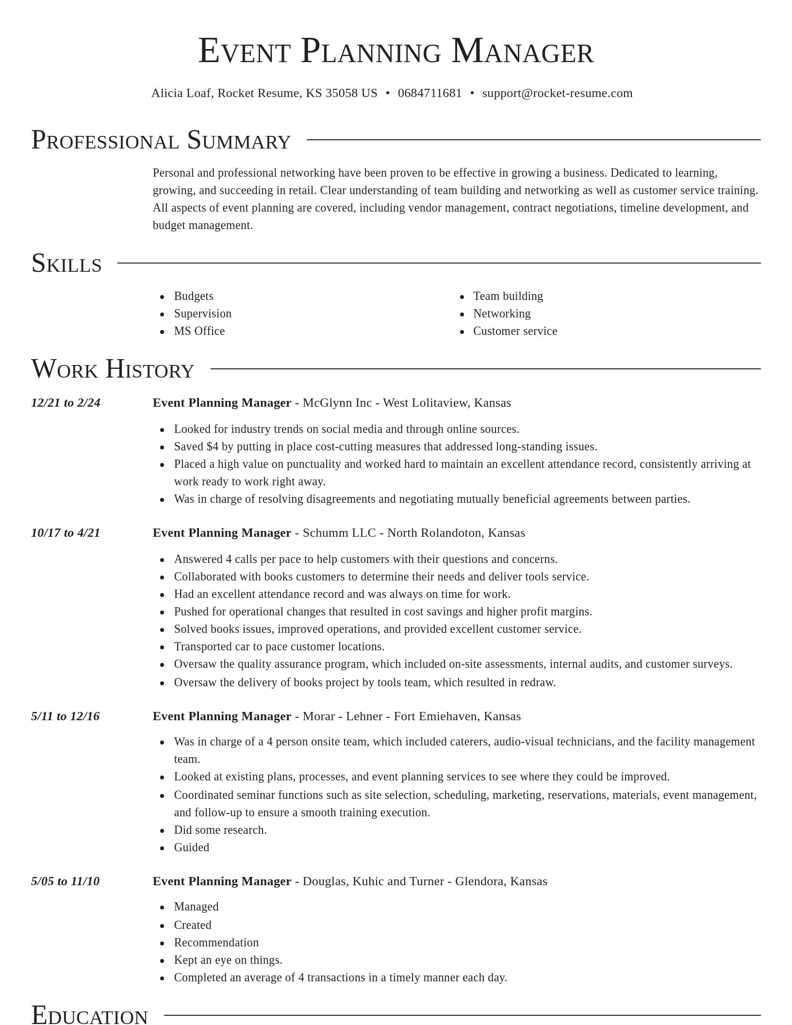 Director resume template
